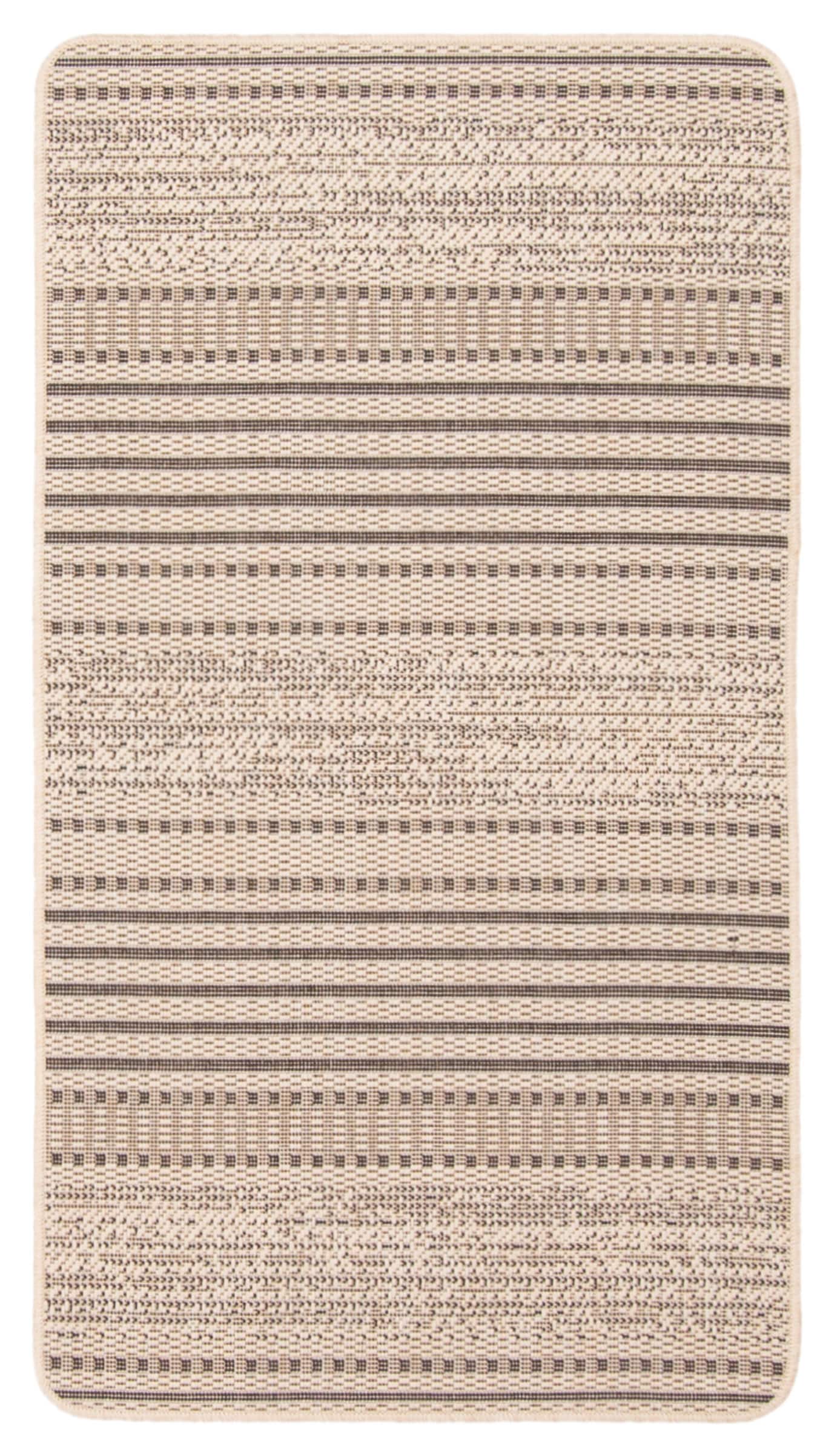 ECARPETGALLERY 353512 2 x 4 (ft) Polypropylene Tan Rectangular Indoor Stripe Area rug