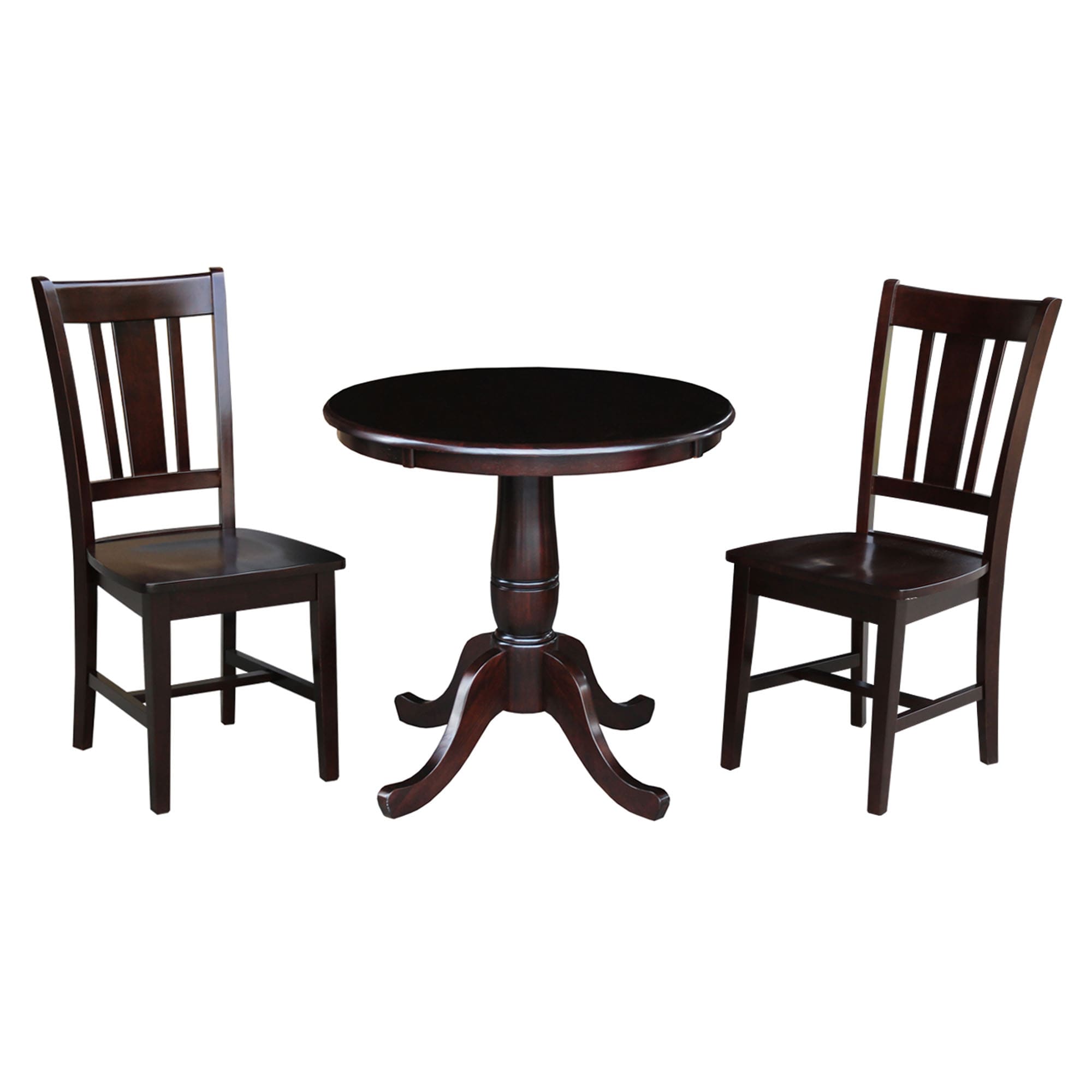 International Concepts K15-30RT-C10-2 Rich Mocha Traditional Dining Room Set with Round Table (Seats 2)