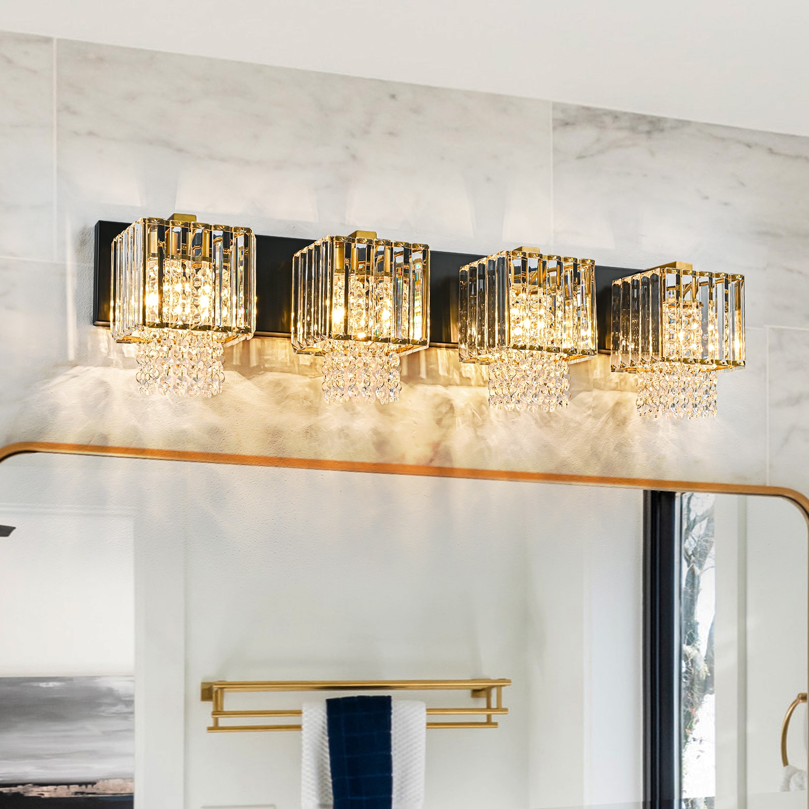 EDISLIVE Y81010000058288 32.1-in 4 -Light Black Modern/contemporary Vanity light