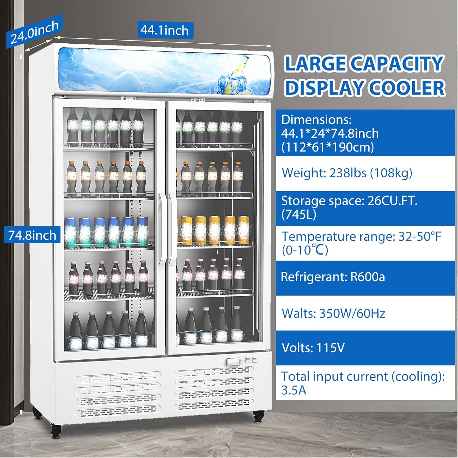IdealHouse 0F-WTZGHLJ68BDW Commercial-Refrigerators - View #2