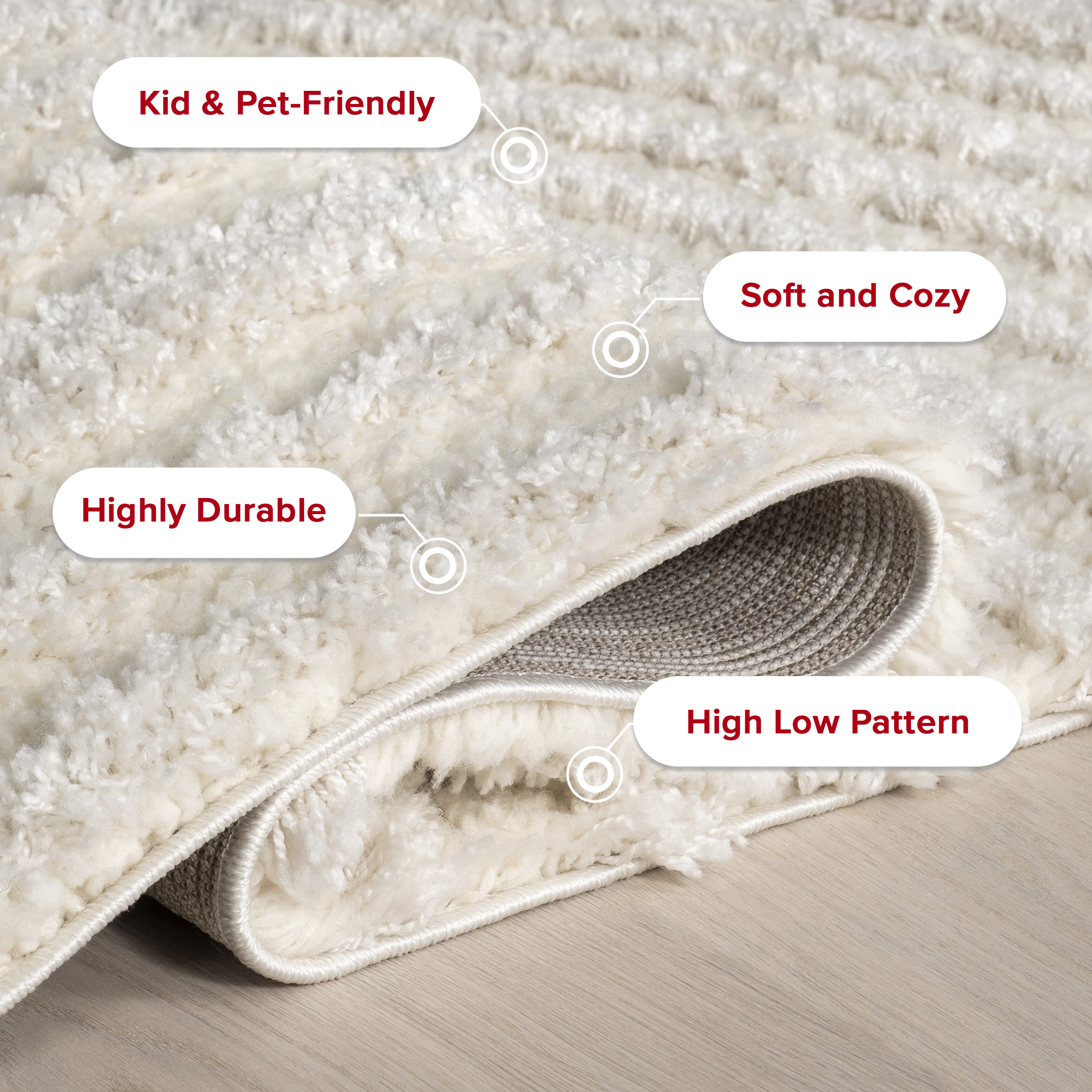 Gloria Beige Abstract Shag 4x6 Synthetic Area Rug