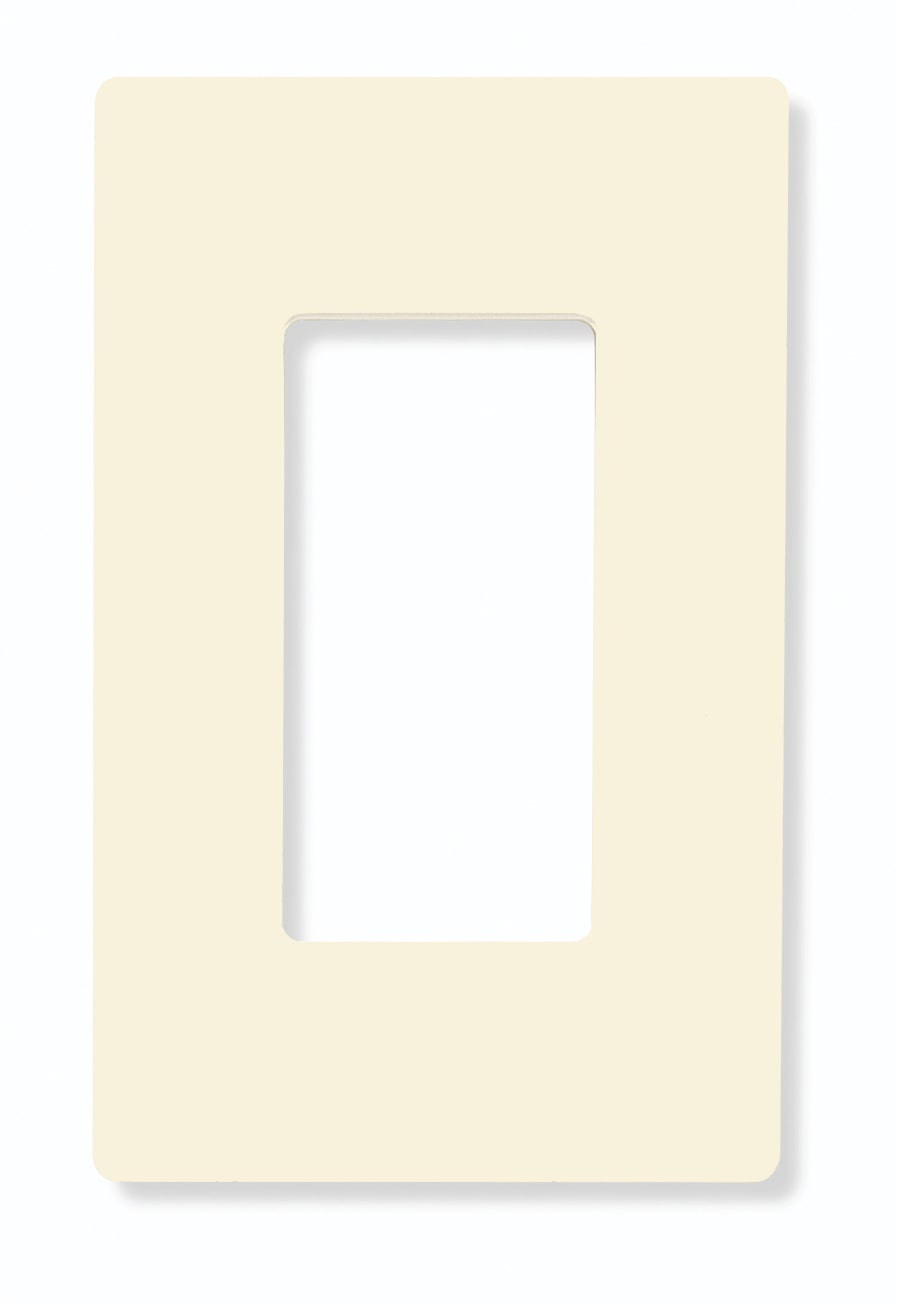 Lutron CW-1-AL Claro 1 -Gang Standard Size Almond Plastic Indoor Screwless Decorator Wall Plate