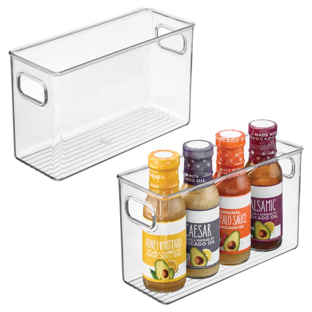 iDesign 27898M2 Set of 2 Pantry Storage Bins with Handles - Clear