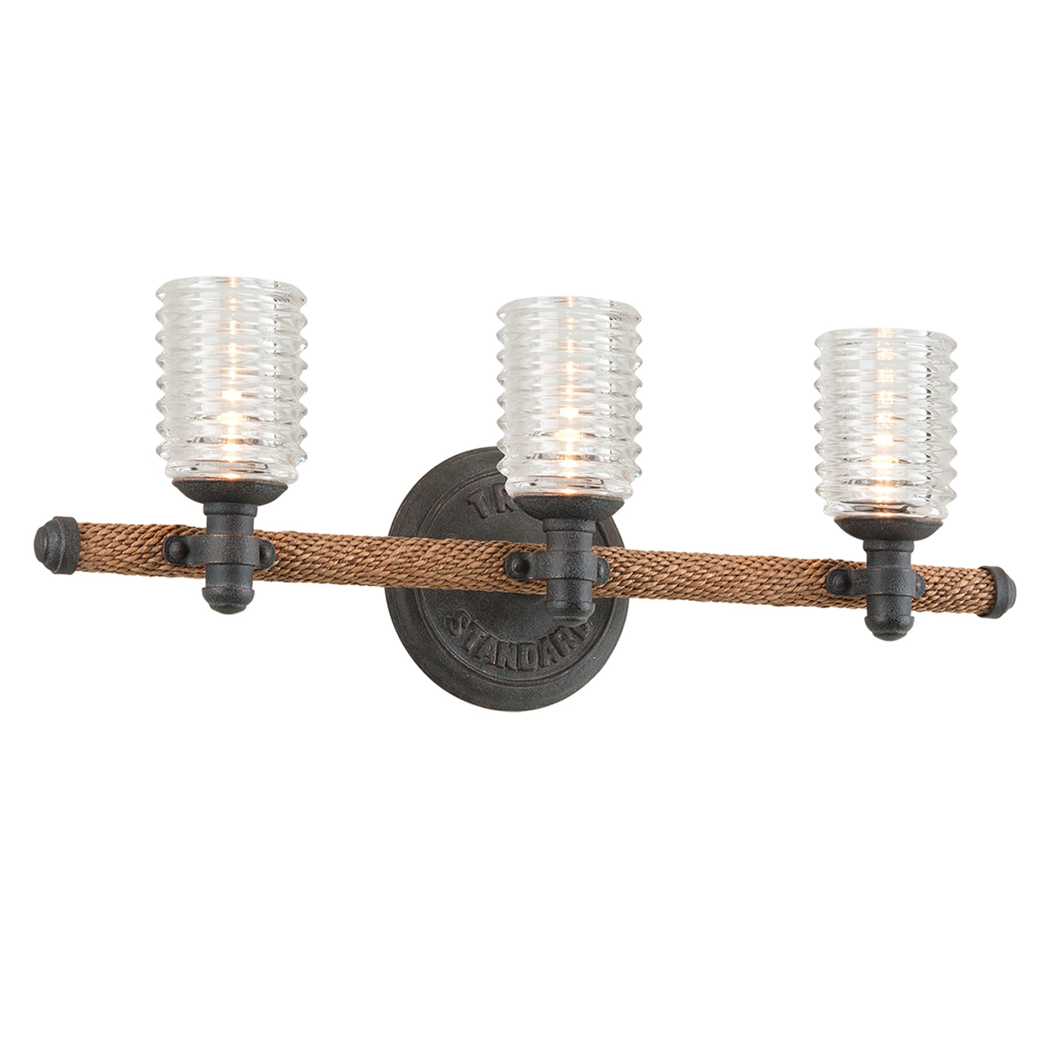 Troy Lighting B4153 Embarcadero 24-in 3-Light Shipyard Bronze Industrial Vanity Light