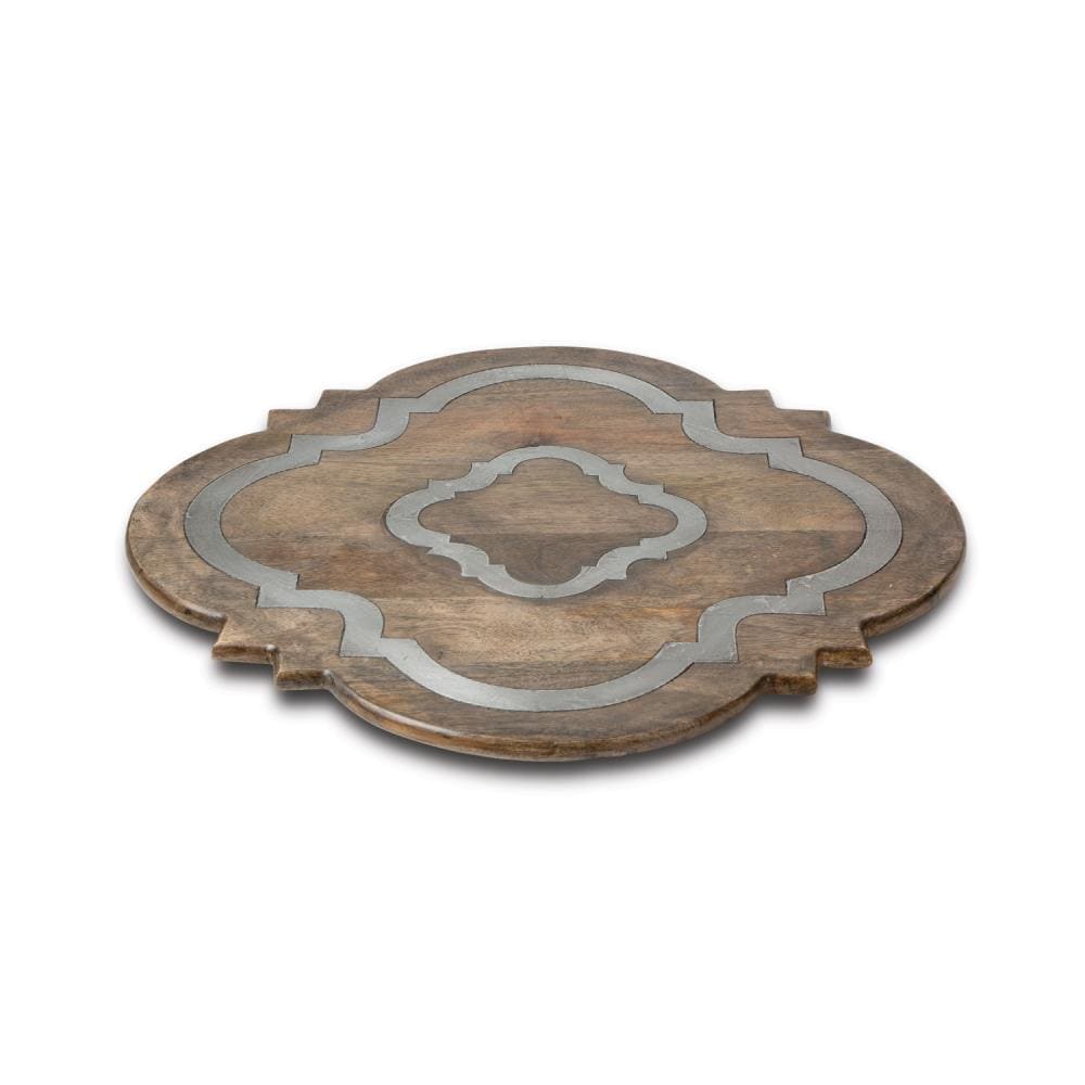 The GG Collection 92963 Brown Mango Wood Full circle Tabletop Lazy Susan