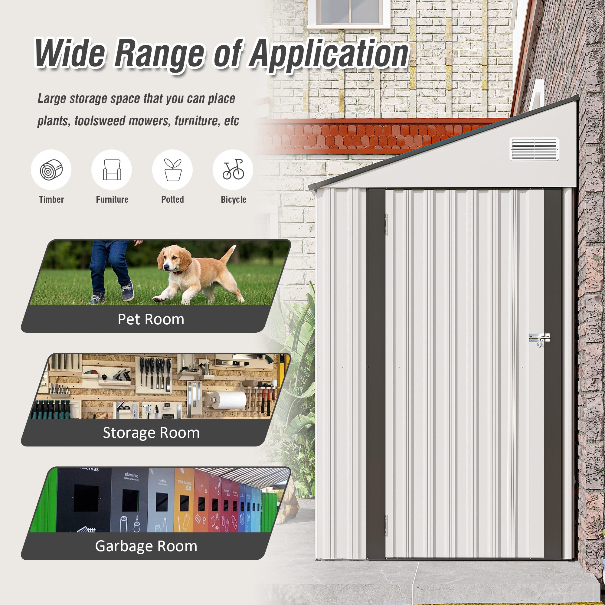 WELLFOR GIZHE758BN Metal-Storage-Buildings-Sheds - View #7