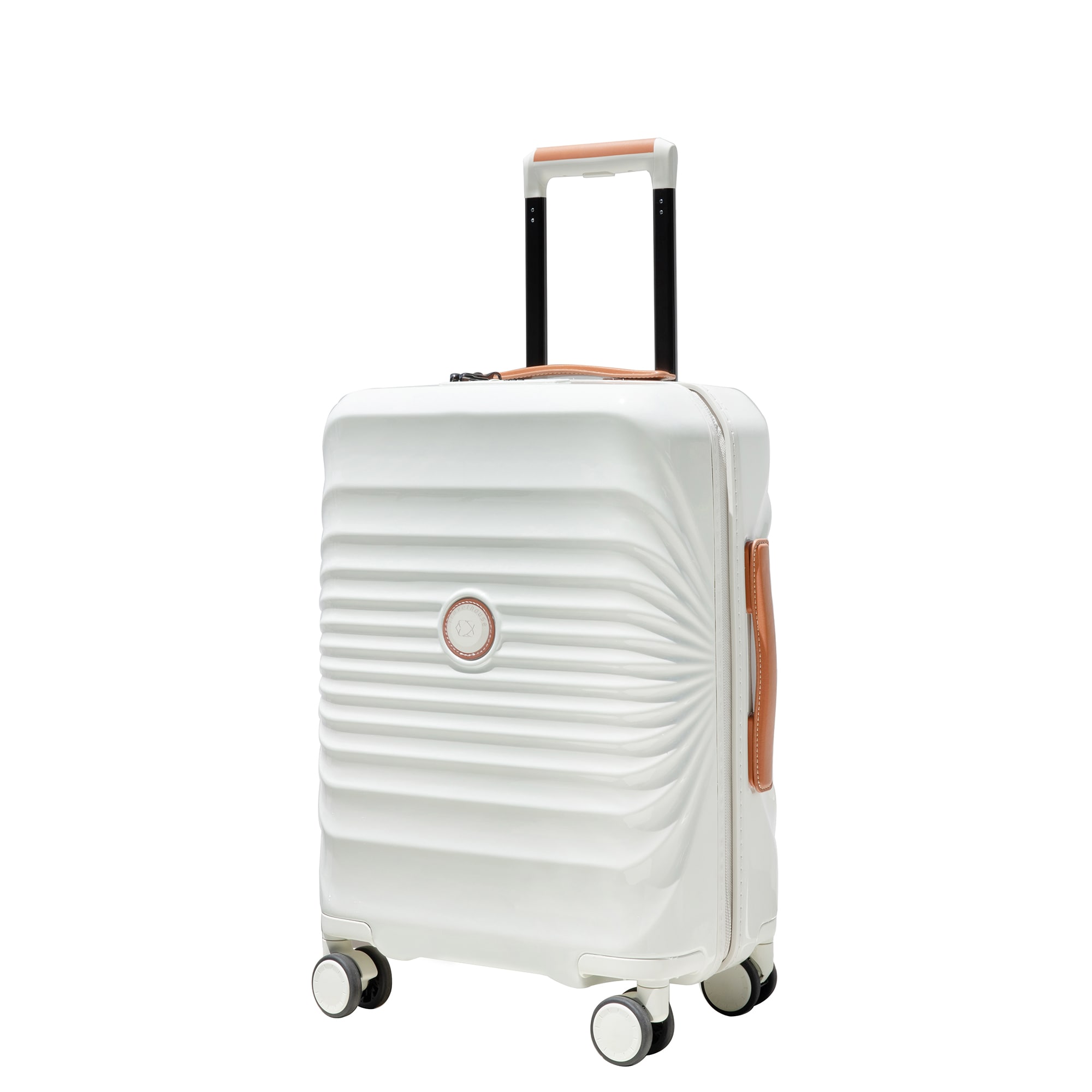 SINOFURN SYD9400004BG 19.3x11.4x26.8 Creamy White Plastic Hardshell Suitcase