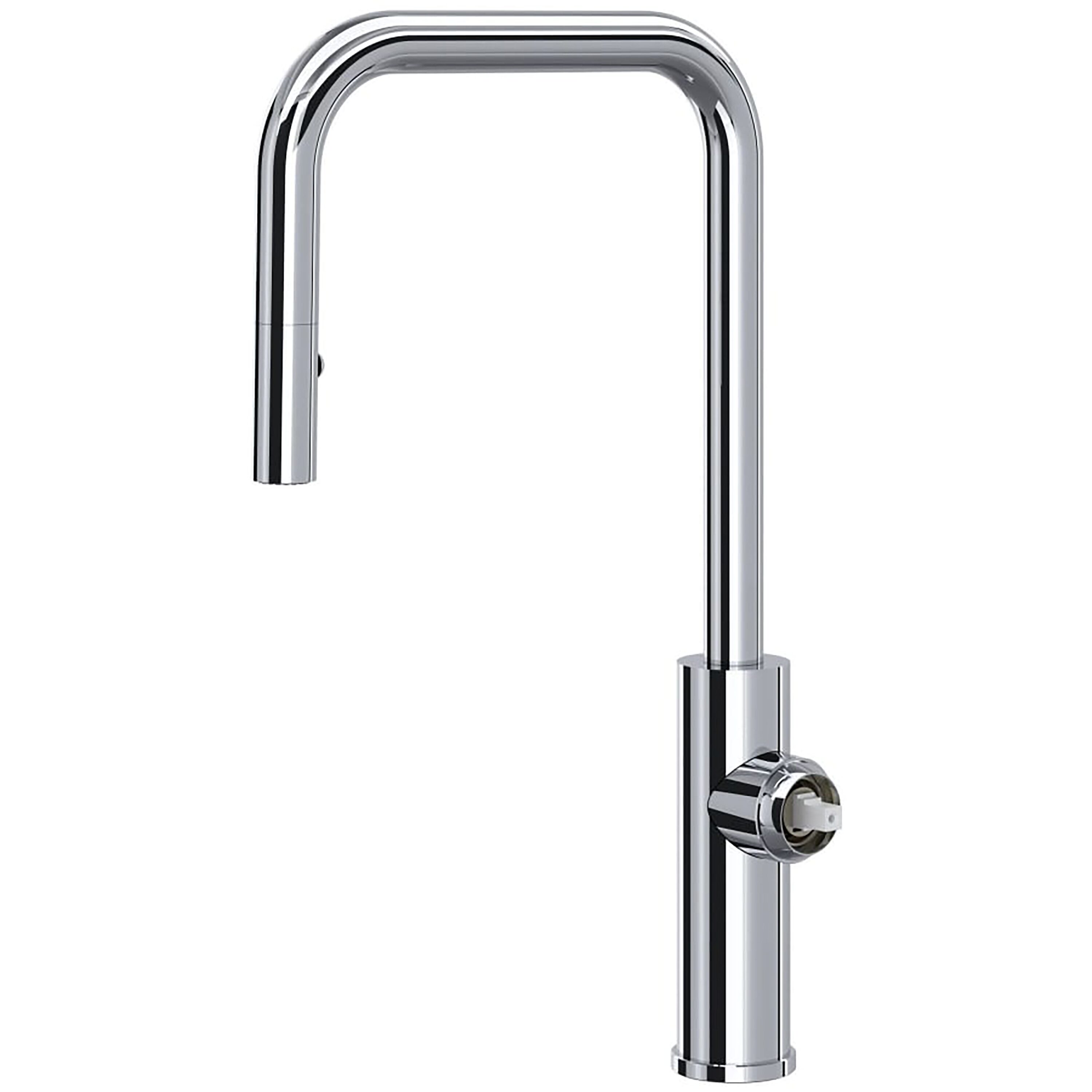 Rohl EC56D1APC Polished Chrome No handle Deck-mount Kitchen Faucet with Sprayer