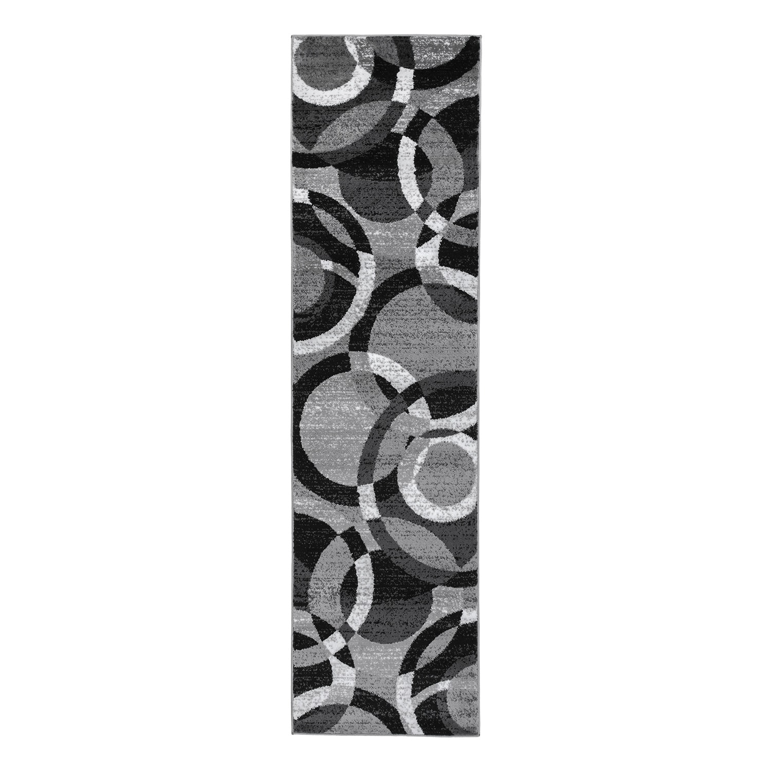 World Rug Gallery 105GRAY27X6 2 x 6 (ft) Loomed Polypropylene Gray Rectangular Indoor Geometric Global Area rug