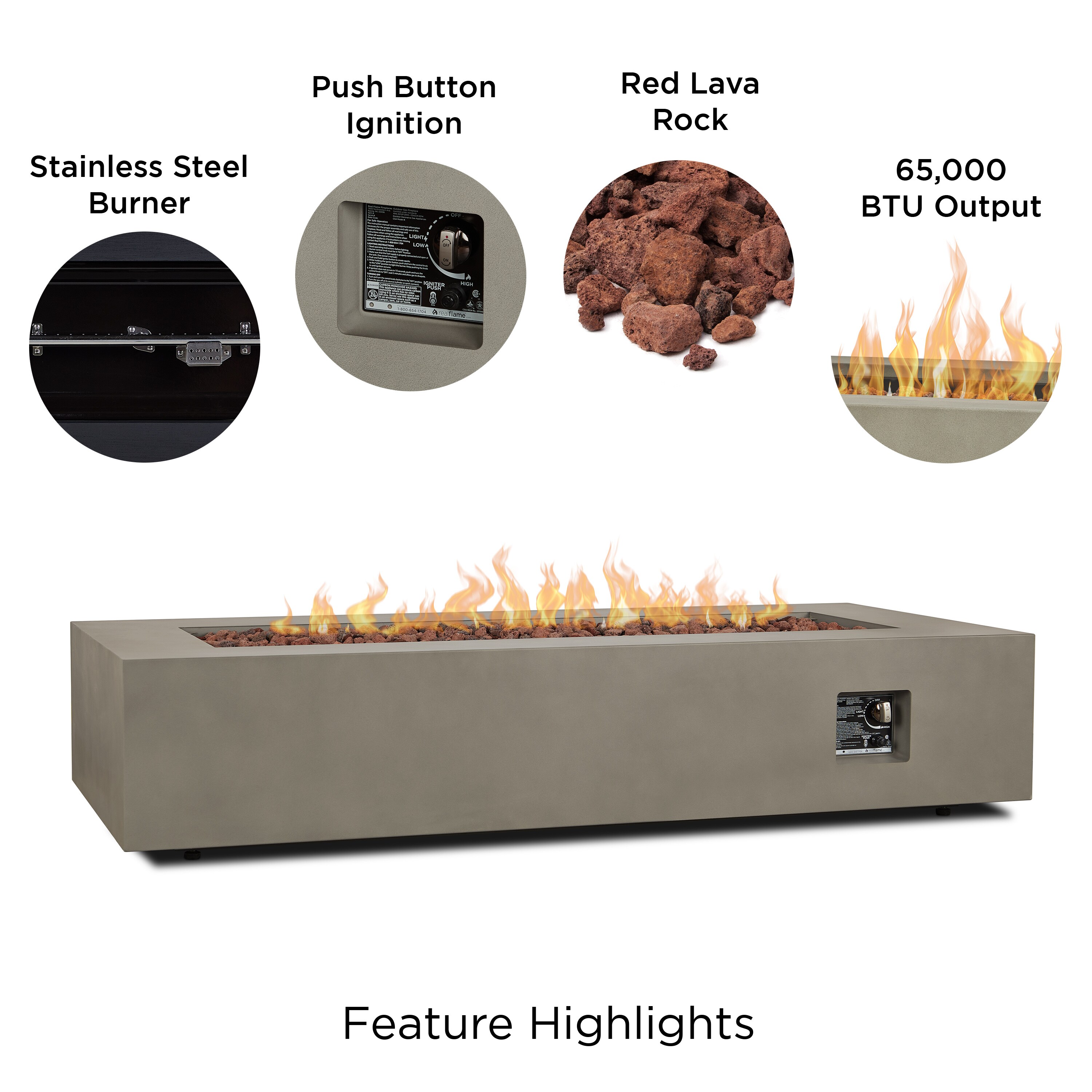 Real Flame C9814LP-MGRY Outdoor-Gas-Fireplaces - View #6