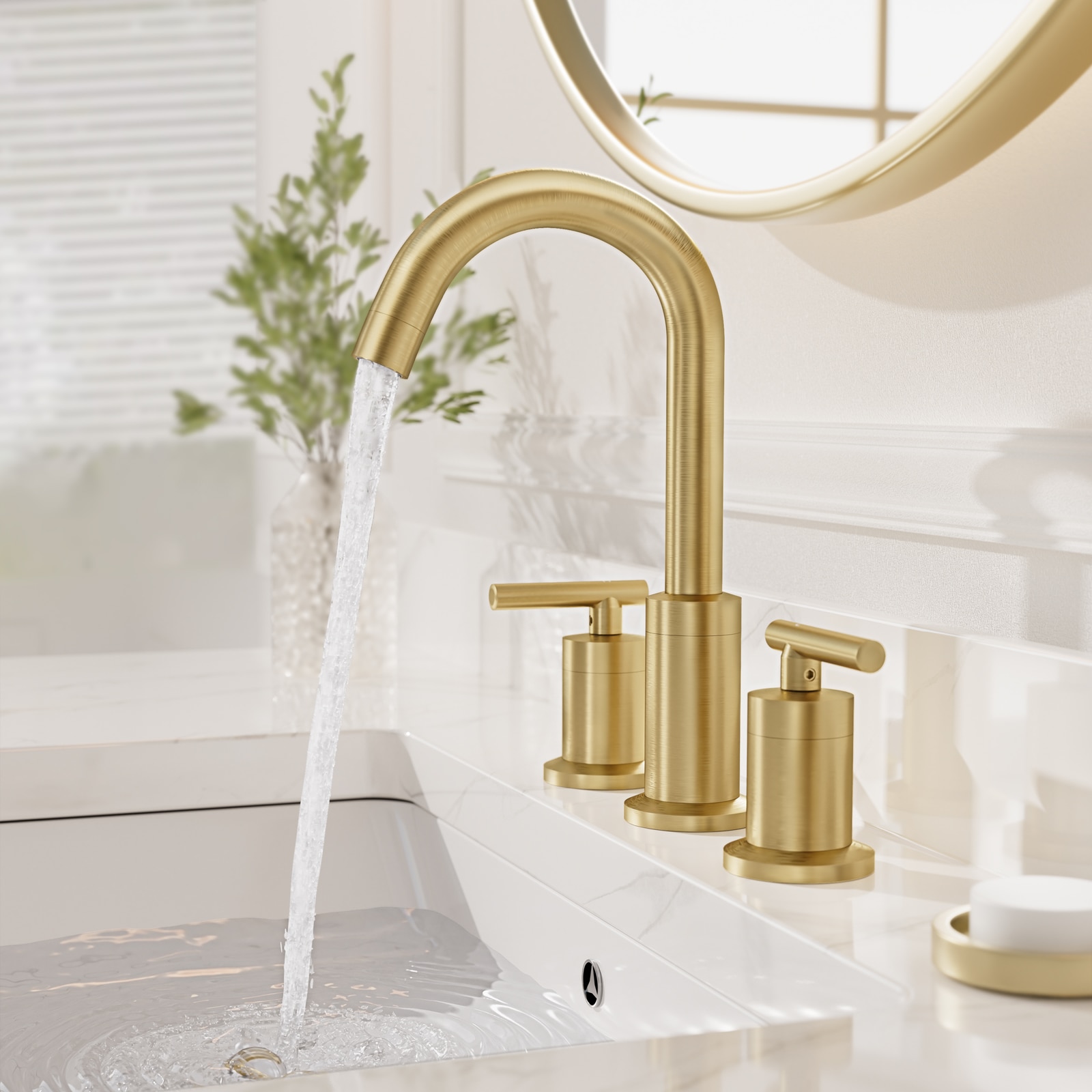 Brushed gold on sale bathroom faucet