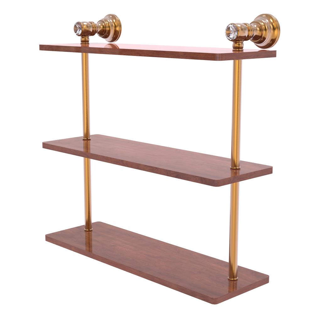 Allied Brass CC-5-16-IRW-BBR Carolina Crystal Brushed Bronze 3 -Tier Wall mount Bathroom Shelf ( 16-in x 16-in x 5-in )