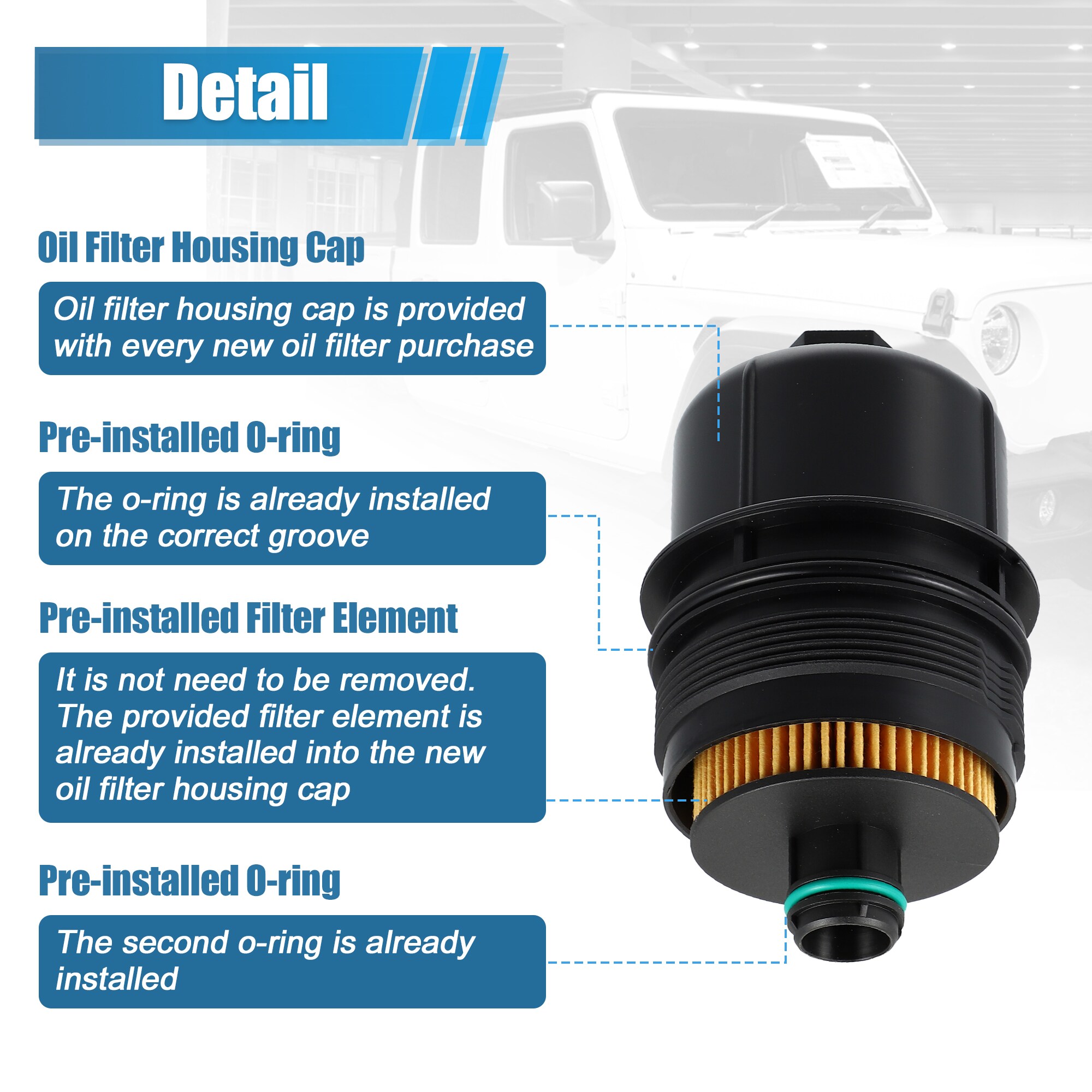 Unique Bargains S26011300UX2668 Ope-Oil-Filters - View #3