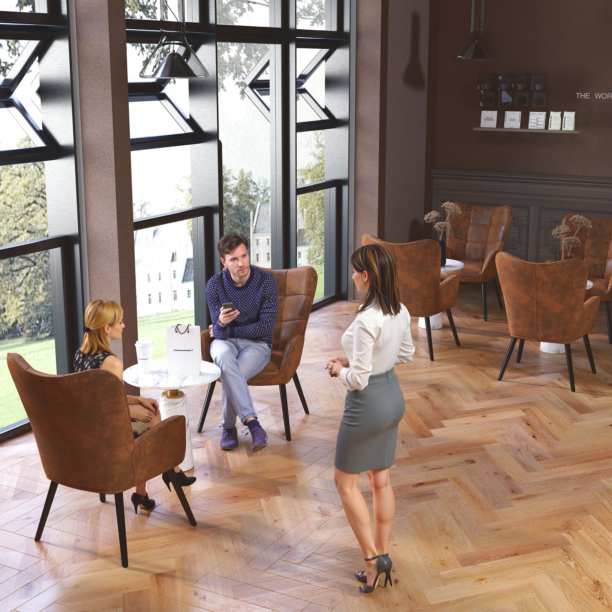 Homy Casa KYIWQ WALNUT 2 Dining-Chairs - View #3