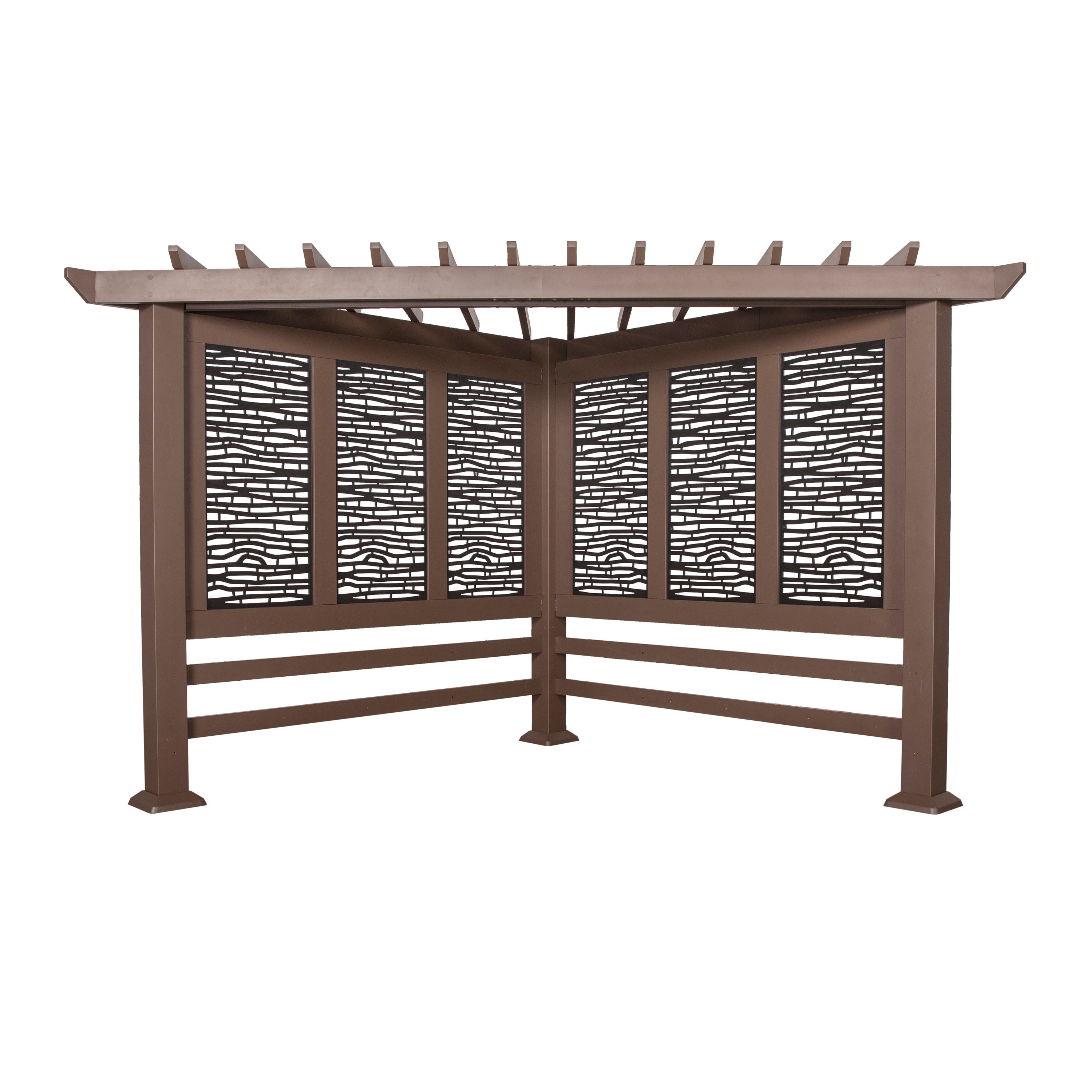Backyard Discovery 2102545COM 8-ft W x 12-ft 2-ft L x 7-ft 8-in H Brown Metal Freestanding Pergola with Canopy
