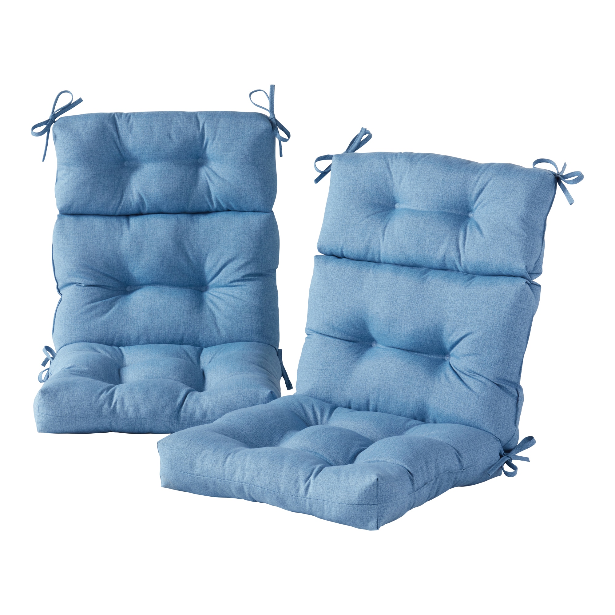 Greendale Home Fashions 20-in x 22-in 2 -Piece Denim High back patio chair cushion #OC6809S2-DENIM