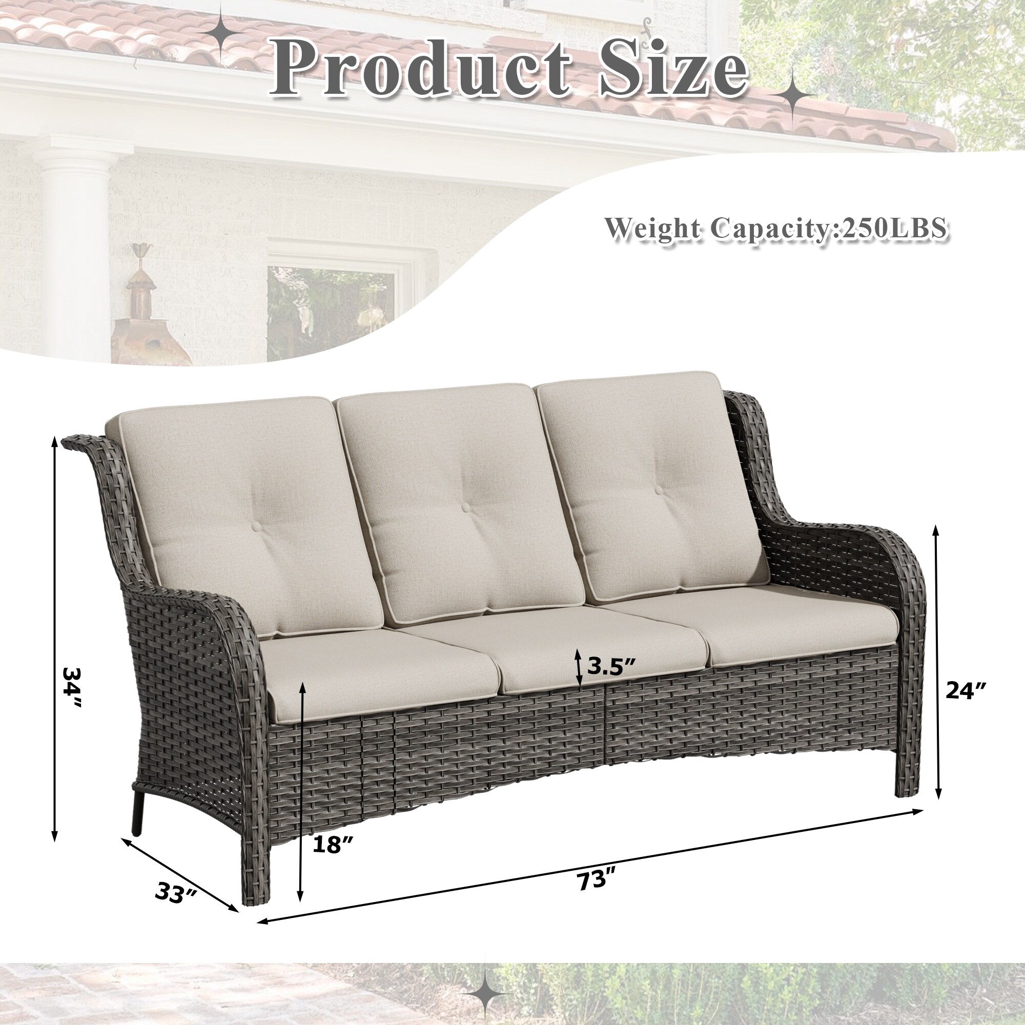 Gardenbee HGL-M75-BGE Patio-Sofas-Daybeds - View #3