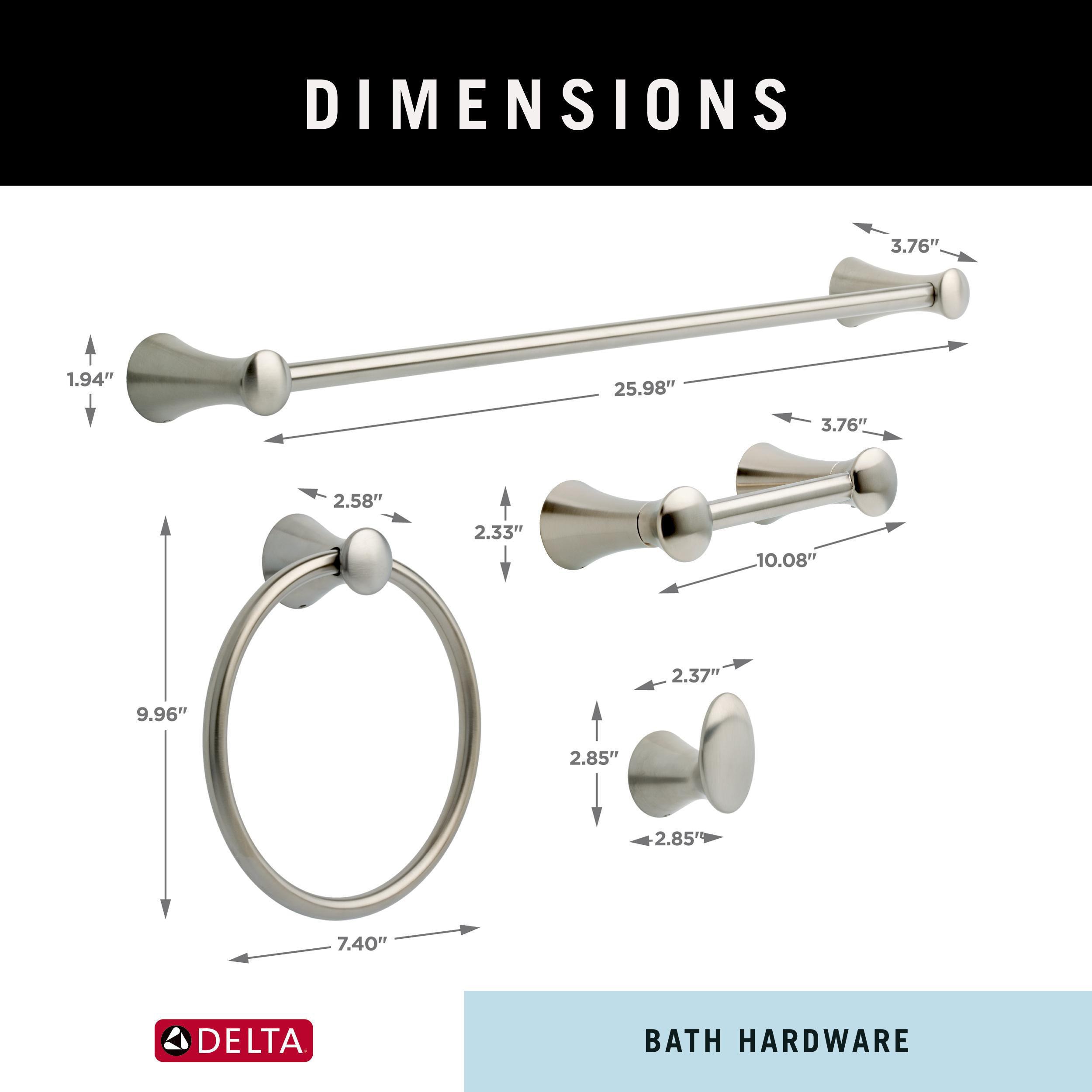 Delta 4-Piece Lahara Stainless Steel Decorative Bathroom Hardware Set ...