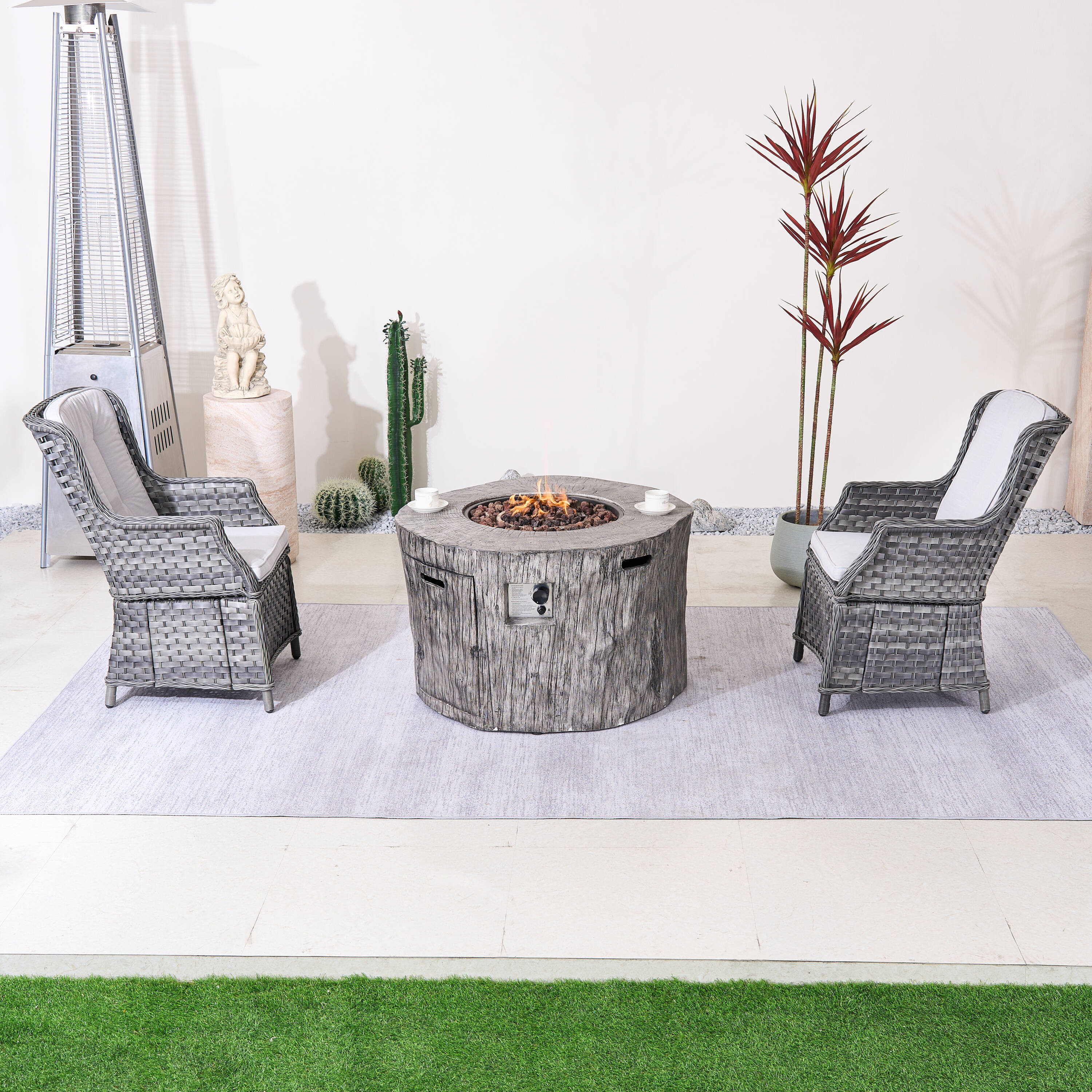 Direct Wicker DWG-2-010&2181-GR Patio-Conversation-Sets - View #4