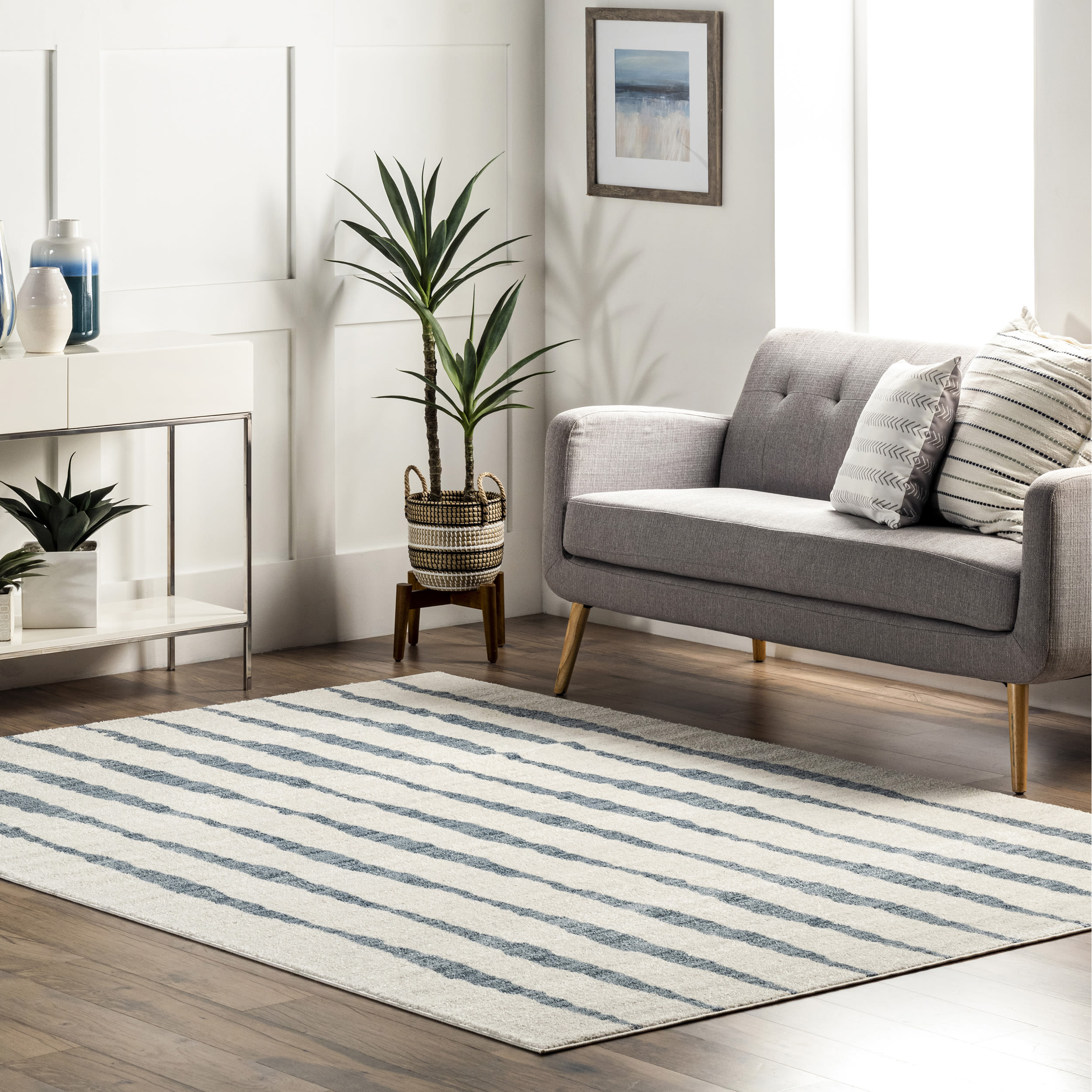 nuLOOM ACSD06A-508 Sundry 5 X 8 (ft) Blue Indoor Stripe Area Rug