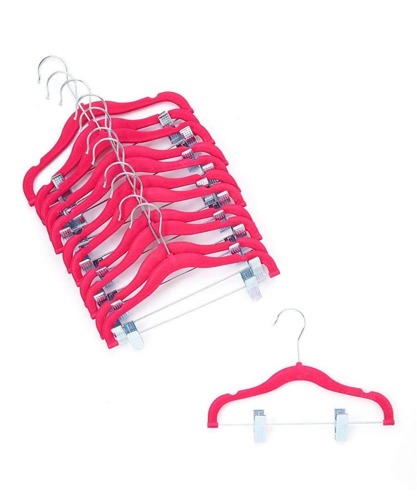 Home-it 10 Pack Clothes Hangers with Clips Gray Velvet Hangers use for Skirt Hangers Clothes Hanger Pants Hangers Ultra Thin No Slip 