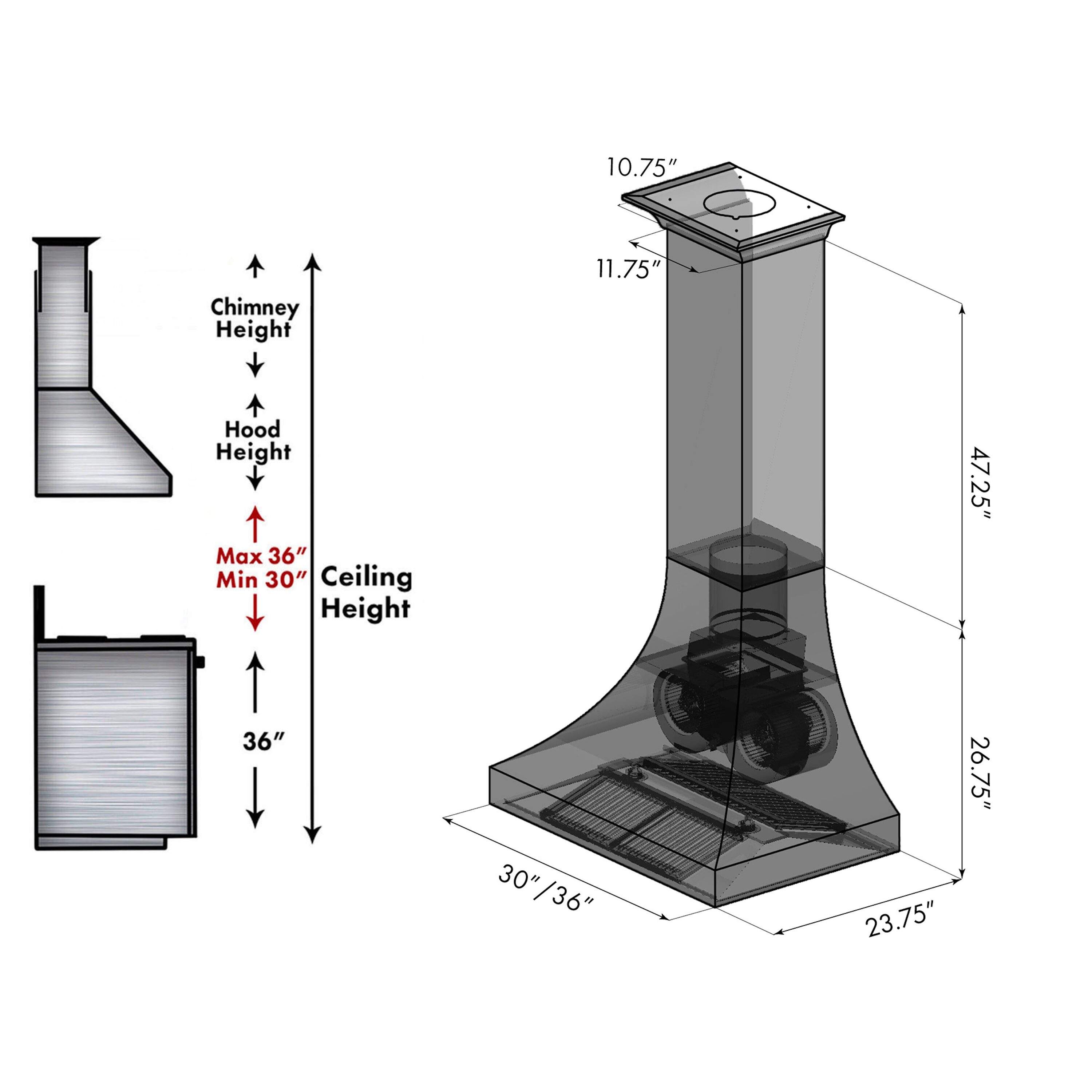 ZLINE KITCHEN & BATH 8632H-36 Wall-Mounted-Range-Hoods - View #14
