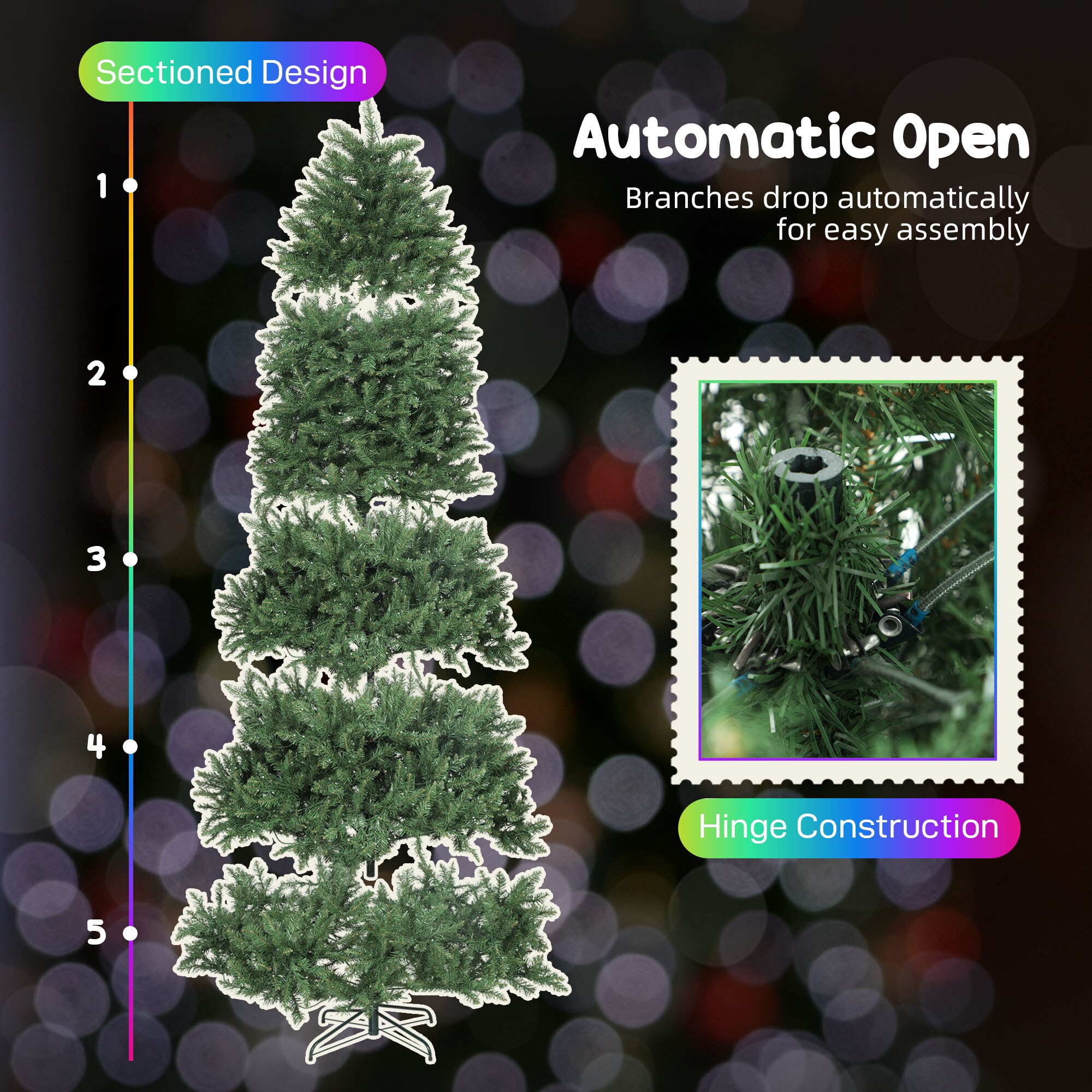 HomCom 83C-155V82MX Artificial-Christmas-Trees - View #9