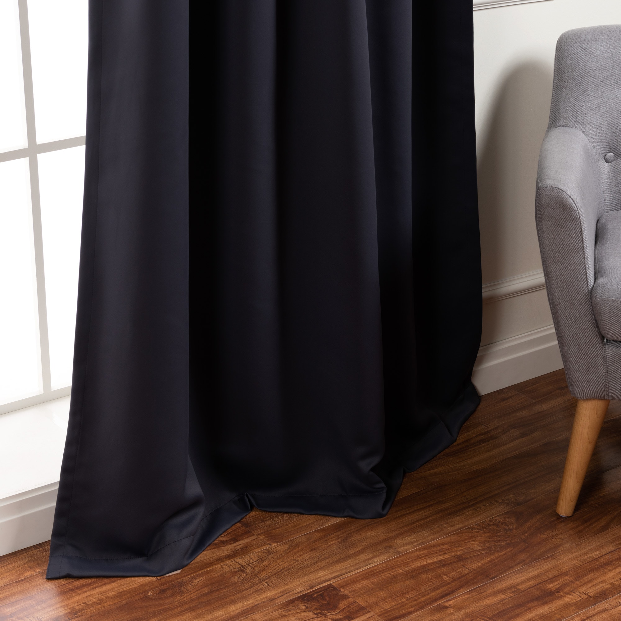 Best Home Fashion SOLID-84-DARK.GREY curtains - View #6