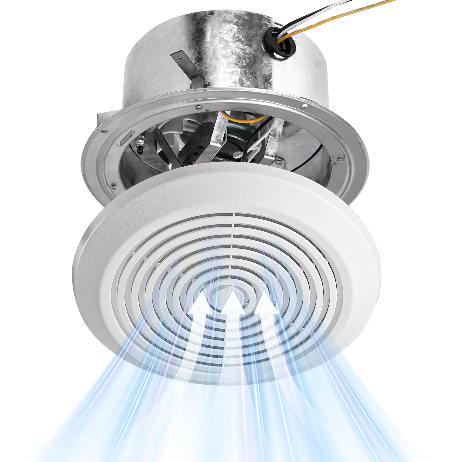AOIZGMY  50 CFM Bathroom Exhaust Fan Round Ceiling Vent Fan Non Lighted for RV or Mobile Home Fits 8 Inch Ceiling Opening with 3 Inch Duct White