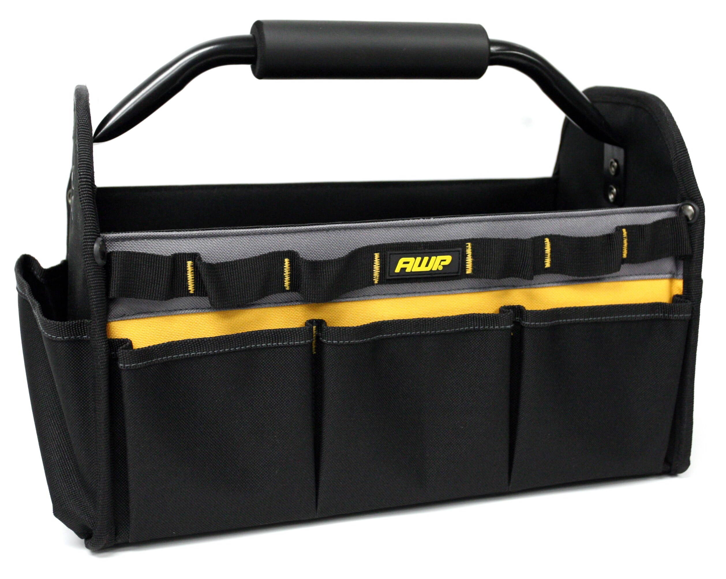 AWP Black/Gray/Yellow Polyester 15-in Tool Tote in the Tool Bags