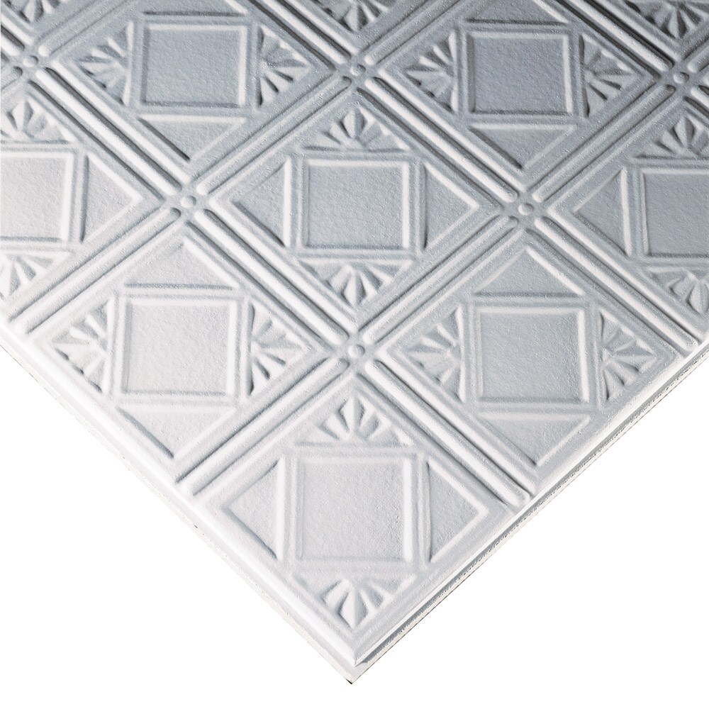 Armstrong Ceilings 8010A 2-ft x 2-ft TINCRAFT Triangles White Mineral fiber Drop Ceiling Tile ( 8 -Pack, 32-sq ft / Case )