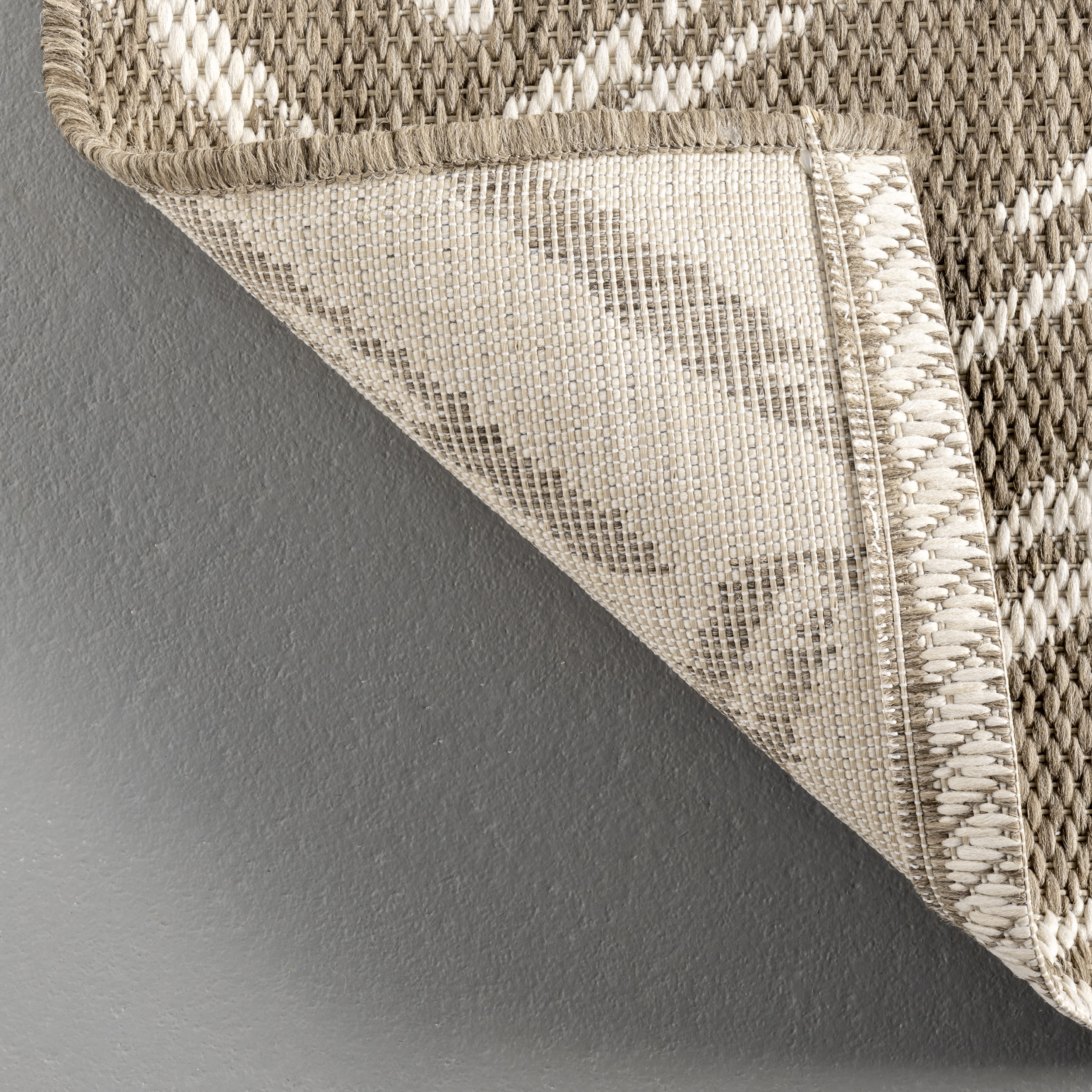 Macklin Brown Herringbone Synthetic Indoor/Outdoor Area Rug