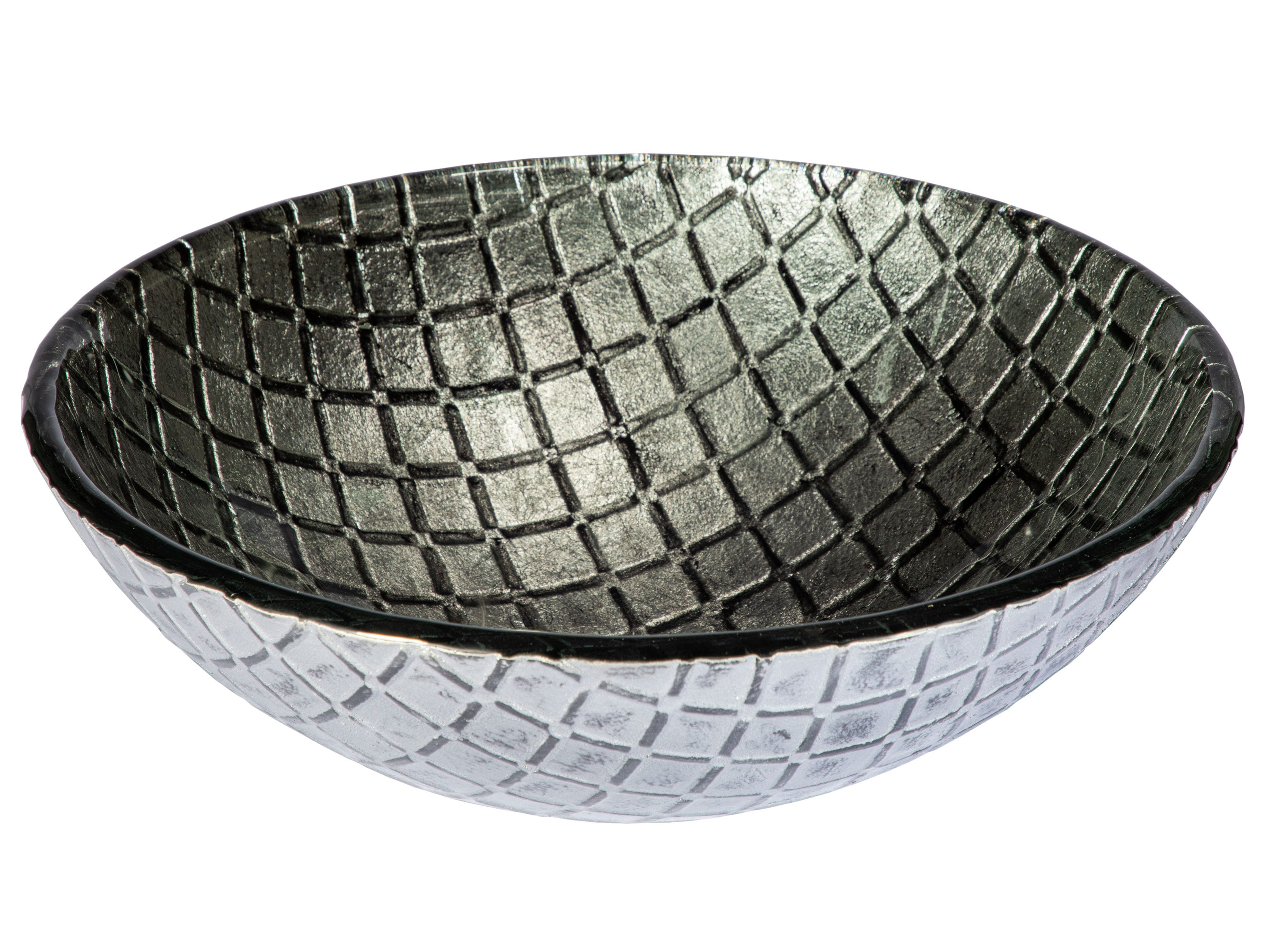 Eden Bath EBGS54 Glass Vessel Round Modern Silver Bathroom Sink ( 16.5-Inches x 16.5-Inches )