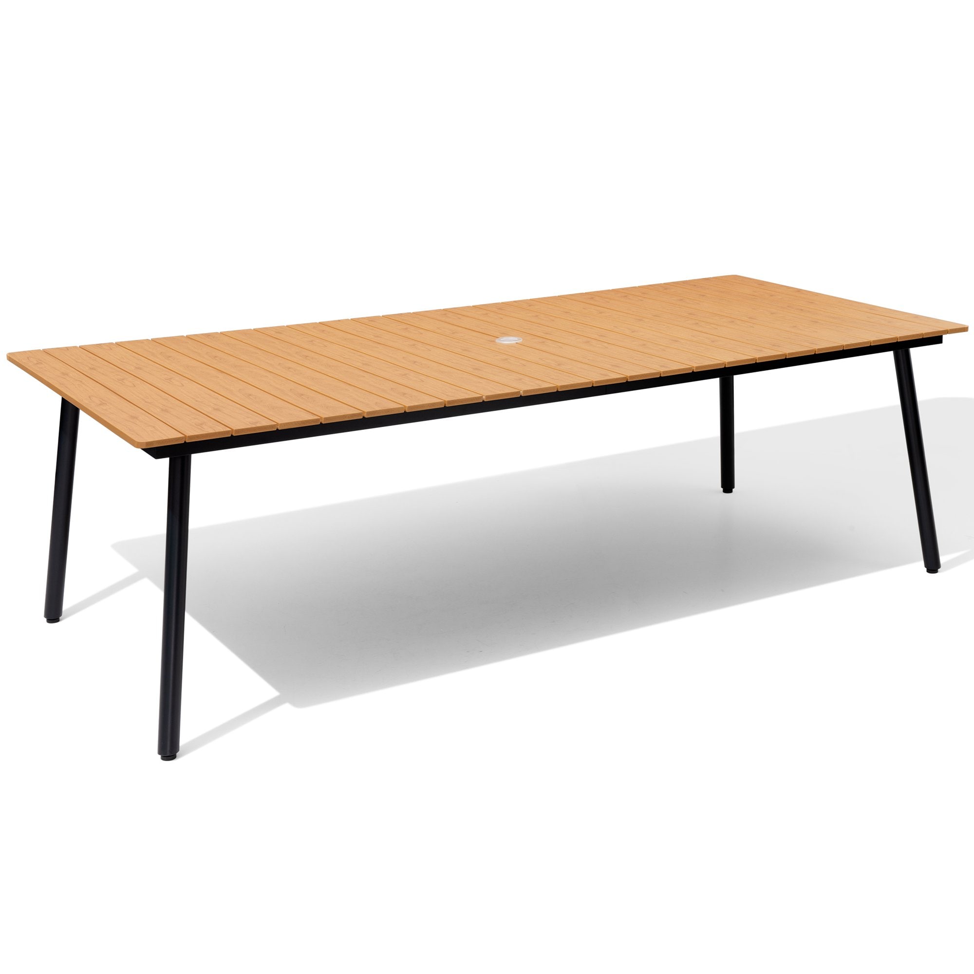 Crestlive Products CL-TB012BRN240 Patio table Rectangle Outdoor Dining Table 42.12-in W x 94.48-in L with Umbrella Hole