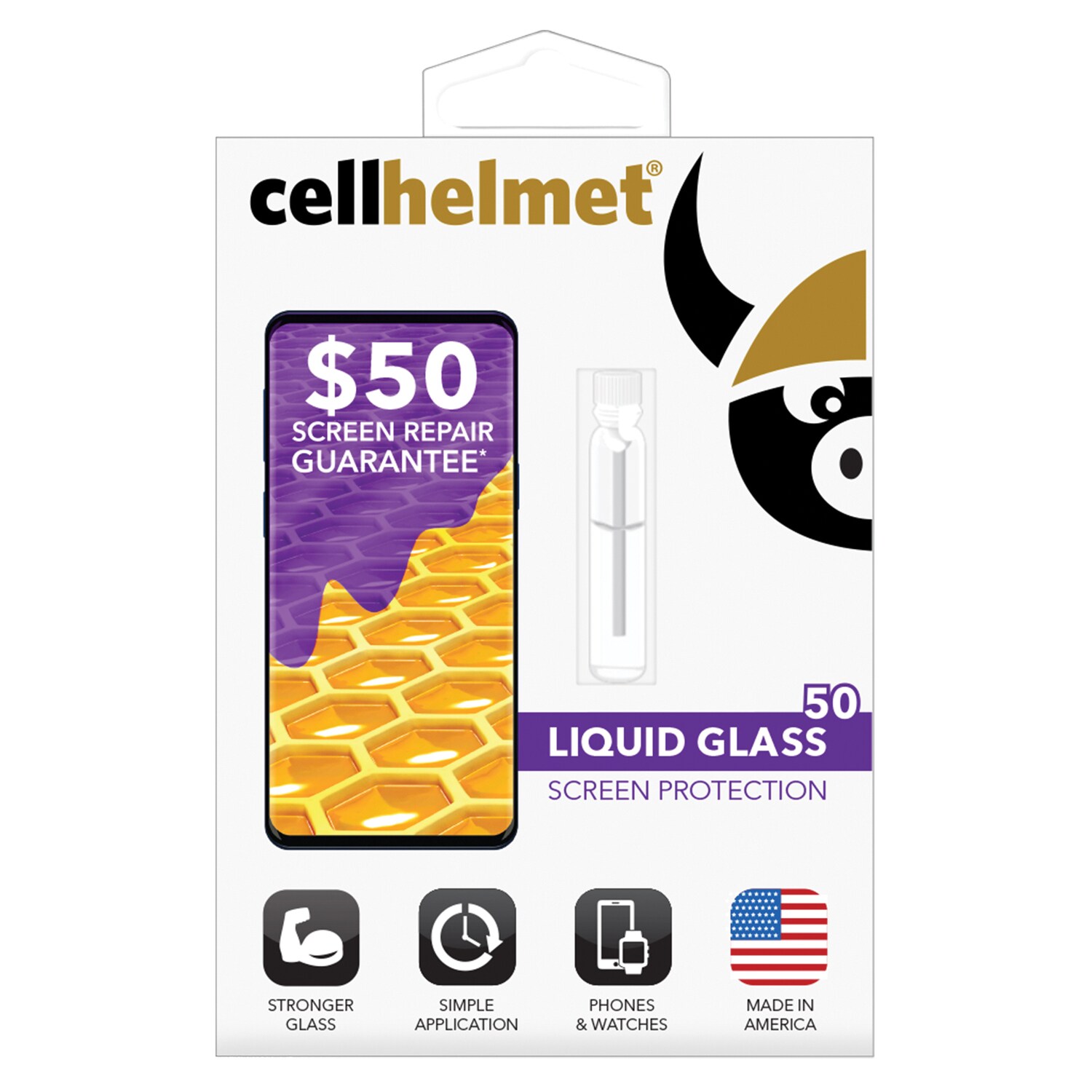 cellhelmet CHELLSPPHONE50 Liquid Glass Screen Protector For Phones and Watches with Glass Screens