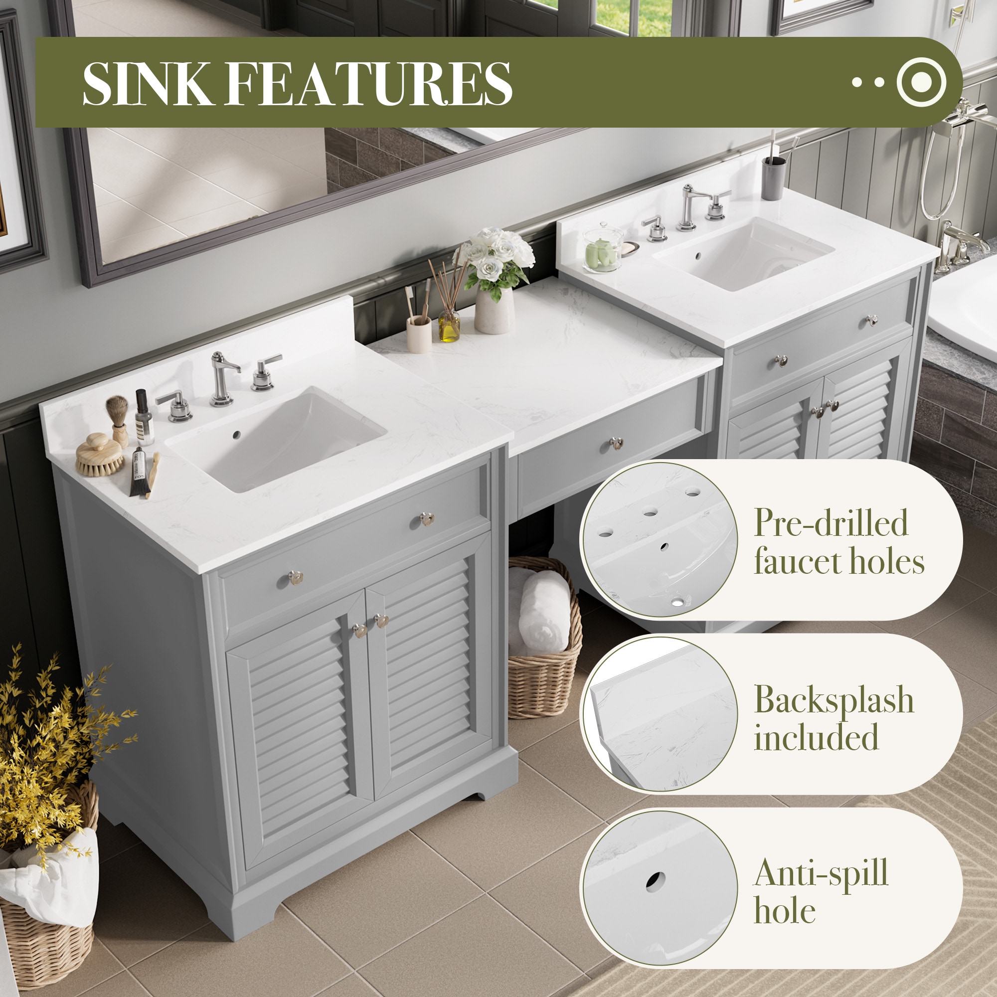 JEAREY DXRZJ-6S-BE Bath-Vanity-Combo - View #7