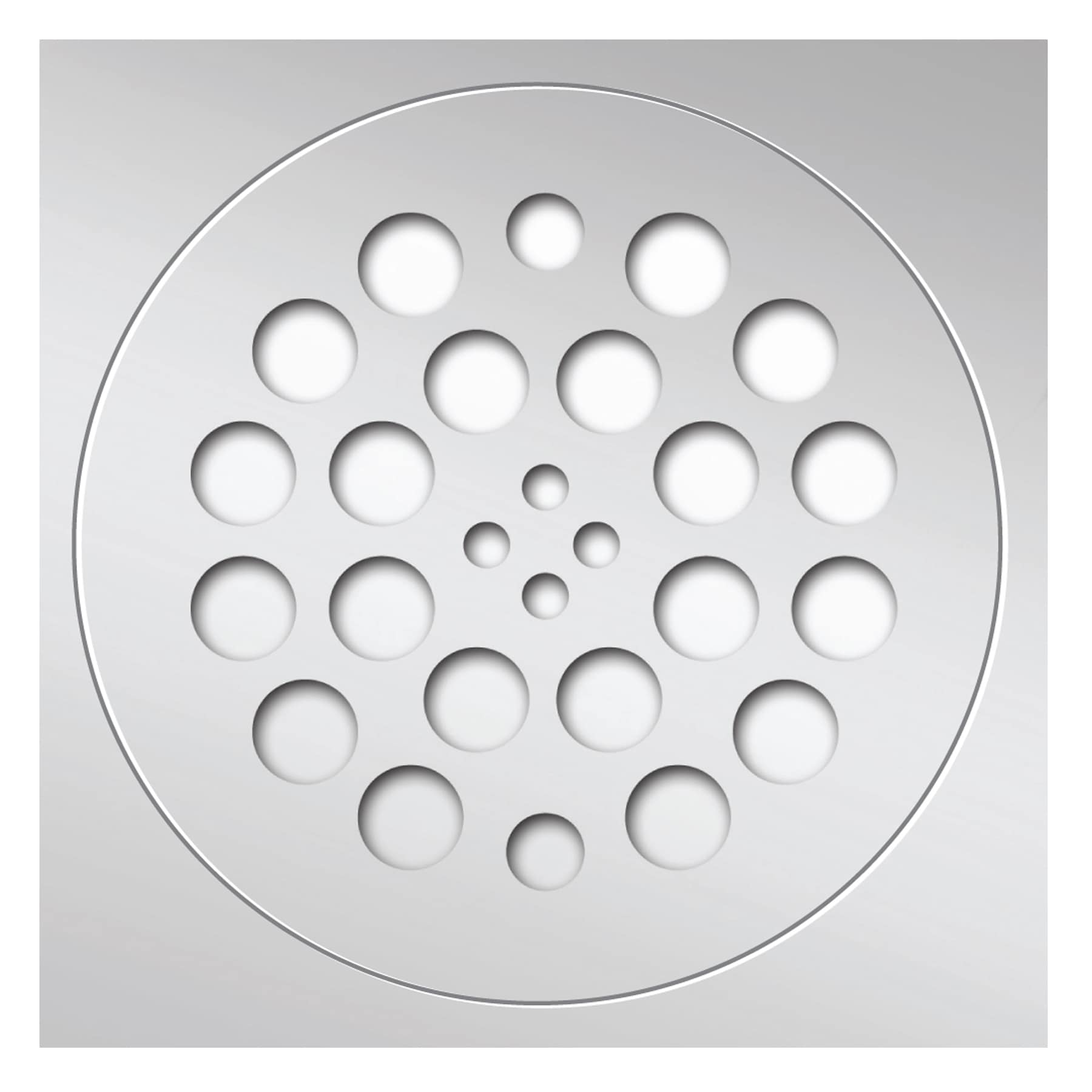 Tile Redi DP-PC-SET Chrome Metal Drain Cover, 5.75 Inches Diameter, Redi Drain 2-Piece Set, Contemporary Design