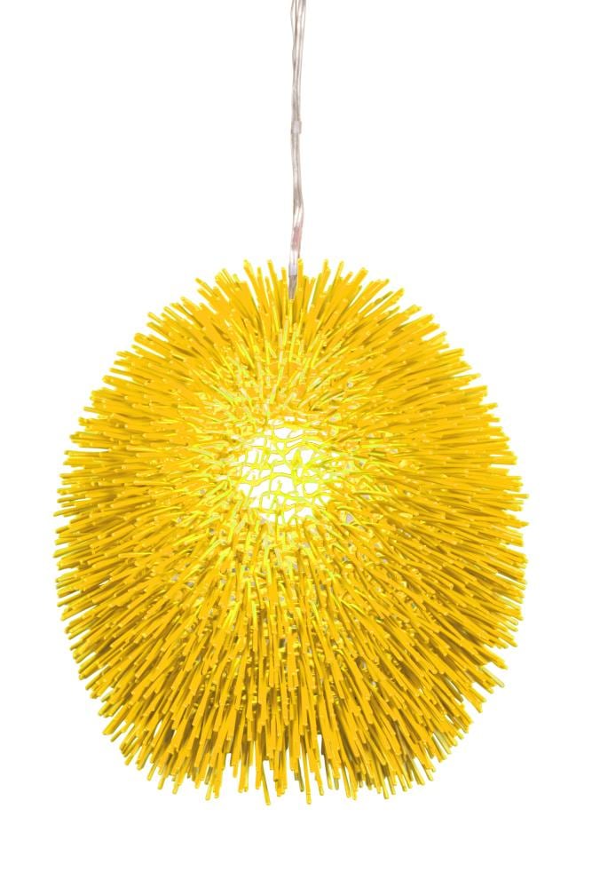 Varaluz 169P01YE Urchin 1 -Light Un-Mellow Yellow Transitional Dome Hanging Pendant light