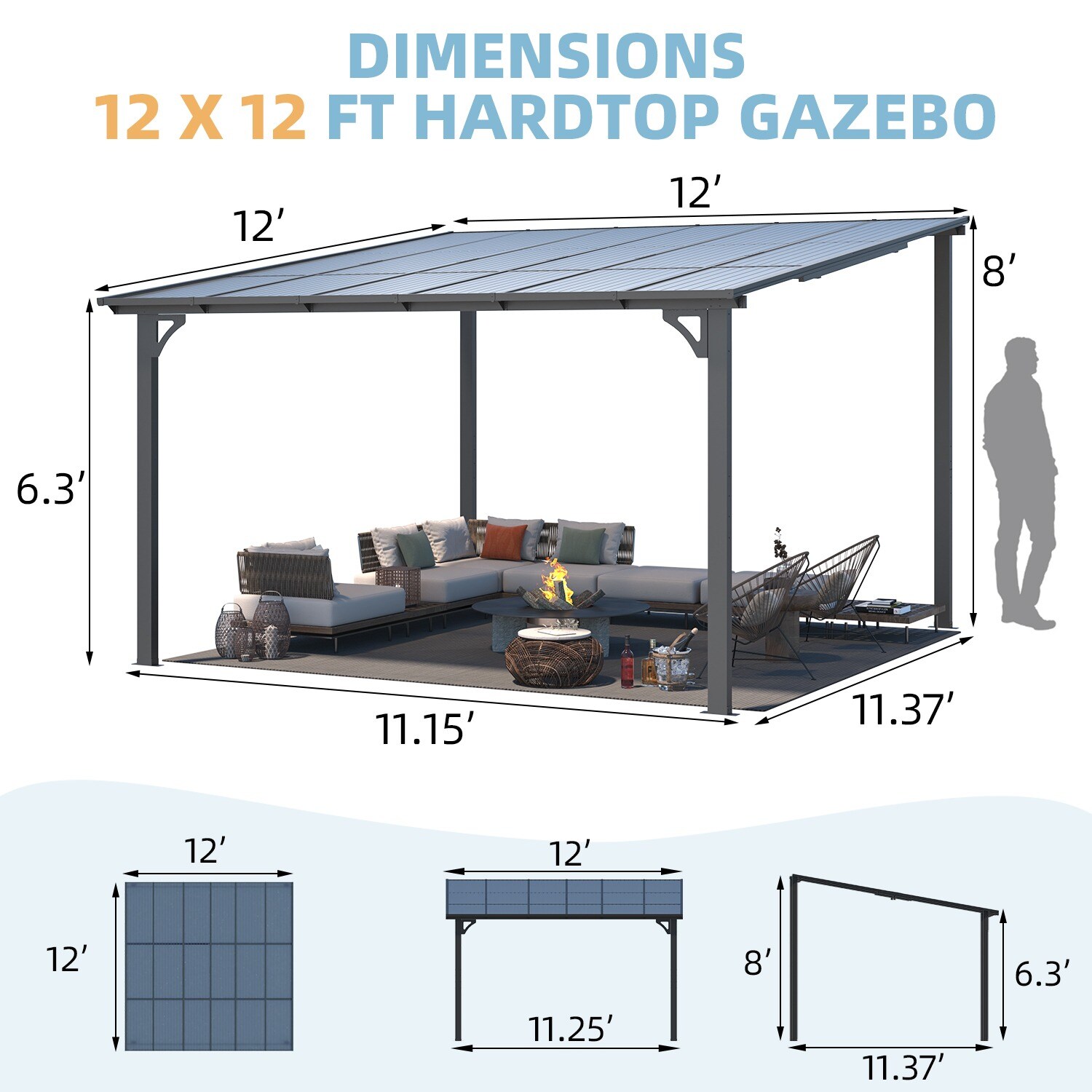AECOJOY 16402BK-LS01 Wood-Resin-Gazebos - View #4