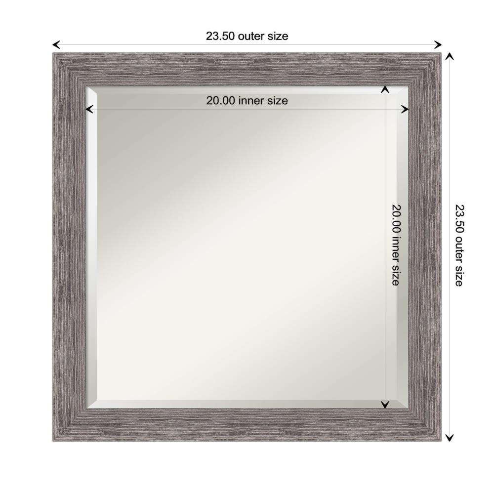 Gray Pinstripe Framed Rectangular Bathroom Vanity Mirror