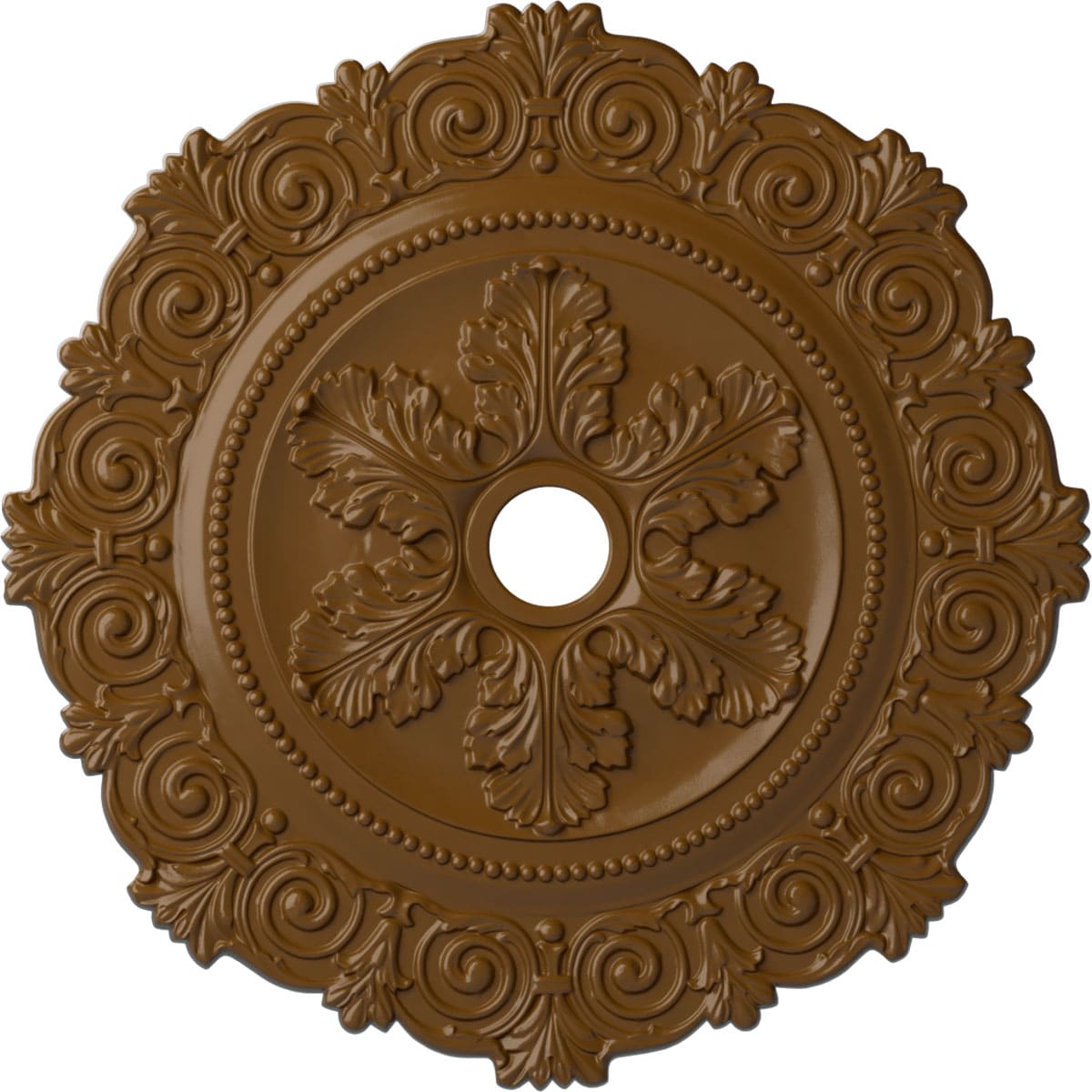 Ekena Millwork CM33SCSTF Scroll 33.25-in W x 33.25-in L Painted Smokey Topaz Polyurethane Whole Ceiling Medallion