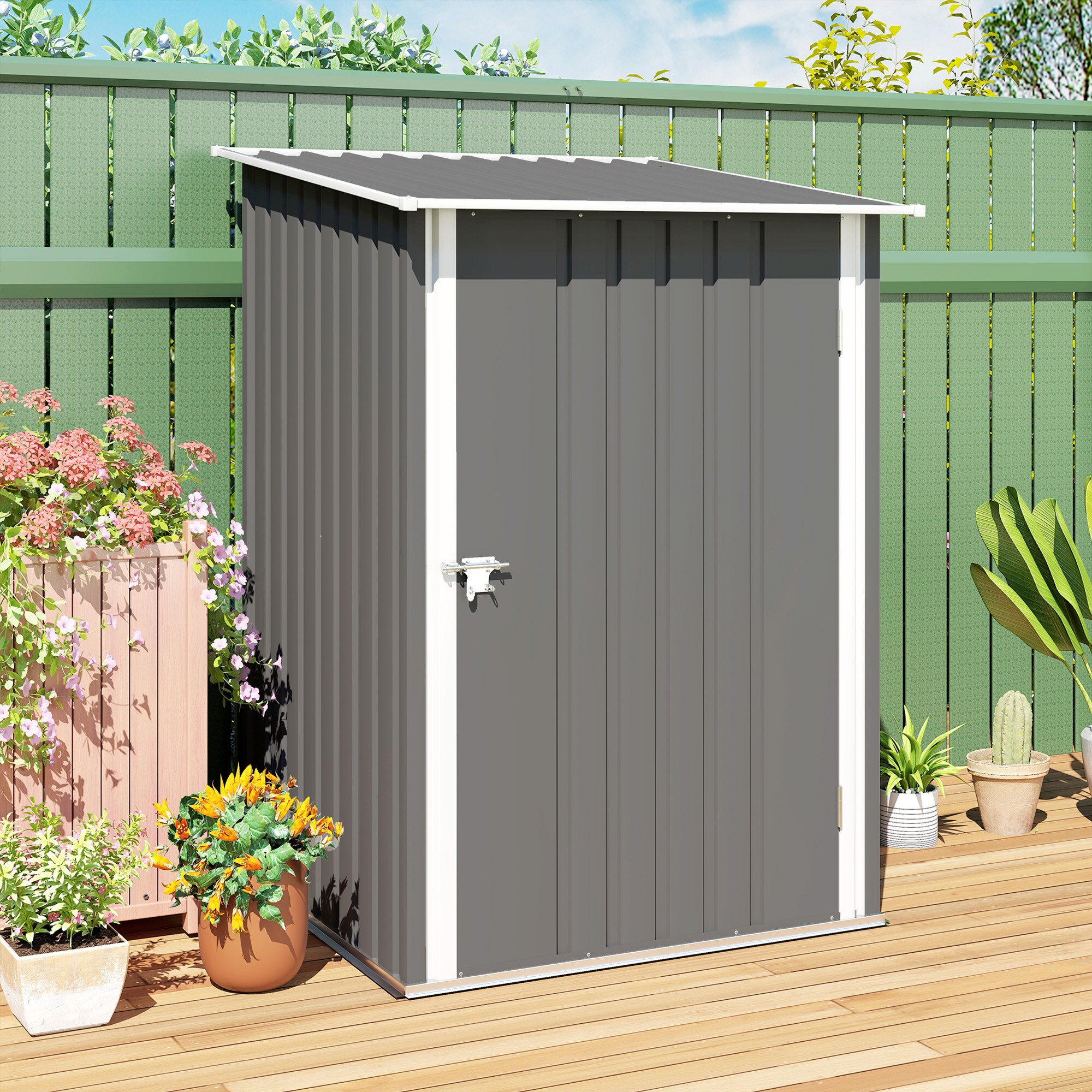 Outsunny 845-530V00GY Metal-Storage-Buildings-Sheds - View #9