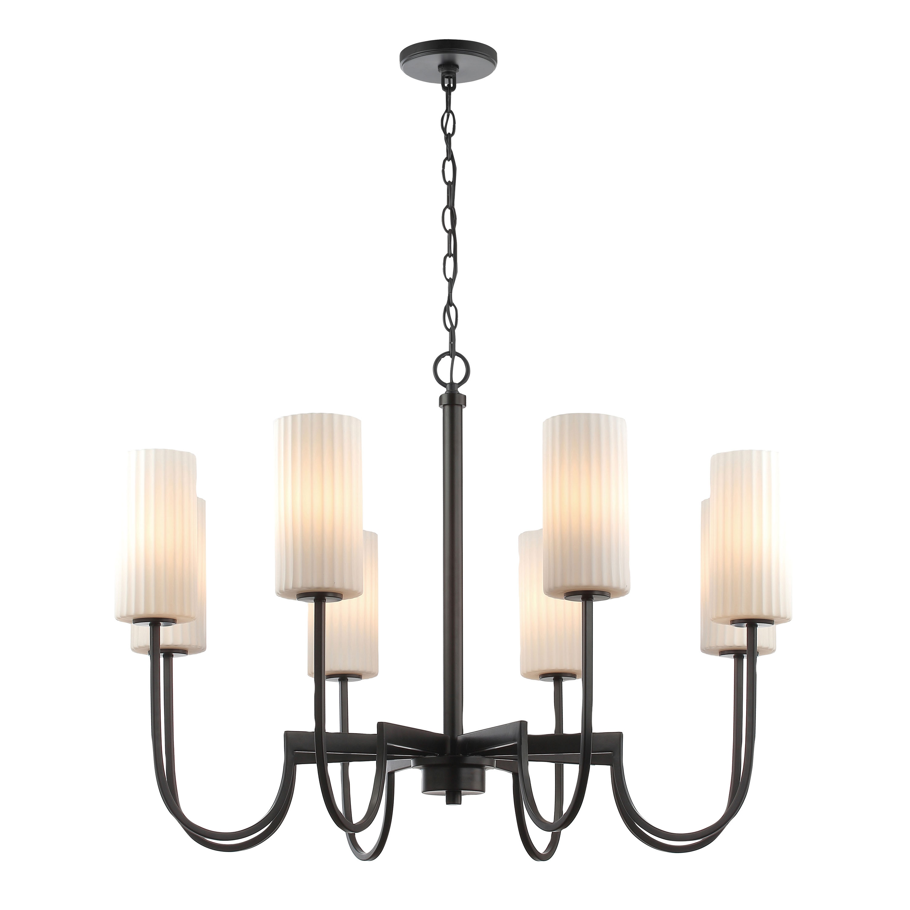 Maxim Lighting 32008SWBK Town and Country 8 -Light Matte Black Traditional For Use in Bedrooms, Dining Rooms, Foyers, Kitchens, Living Rooms Chandelier