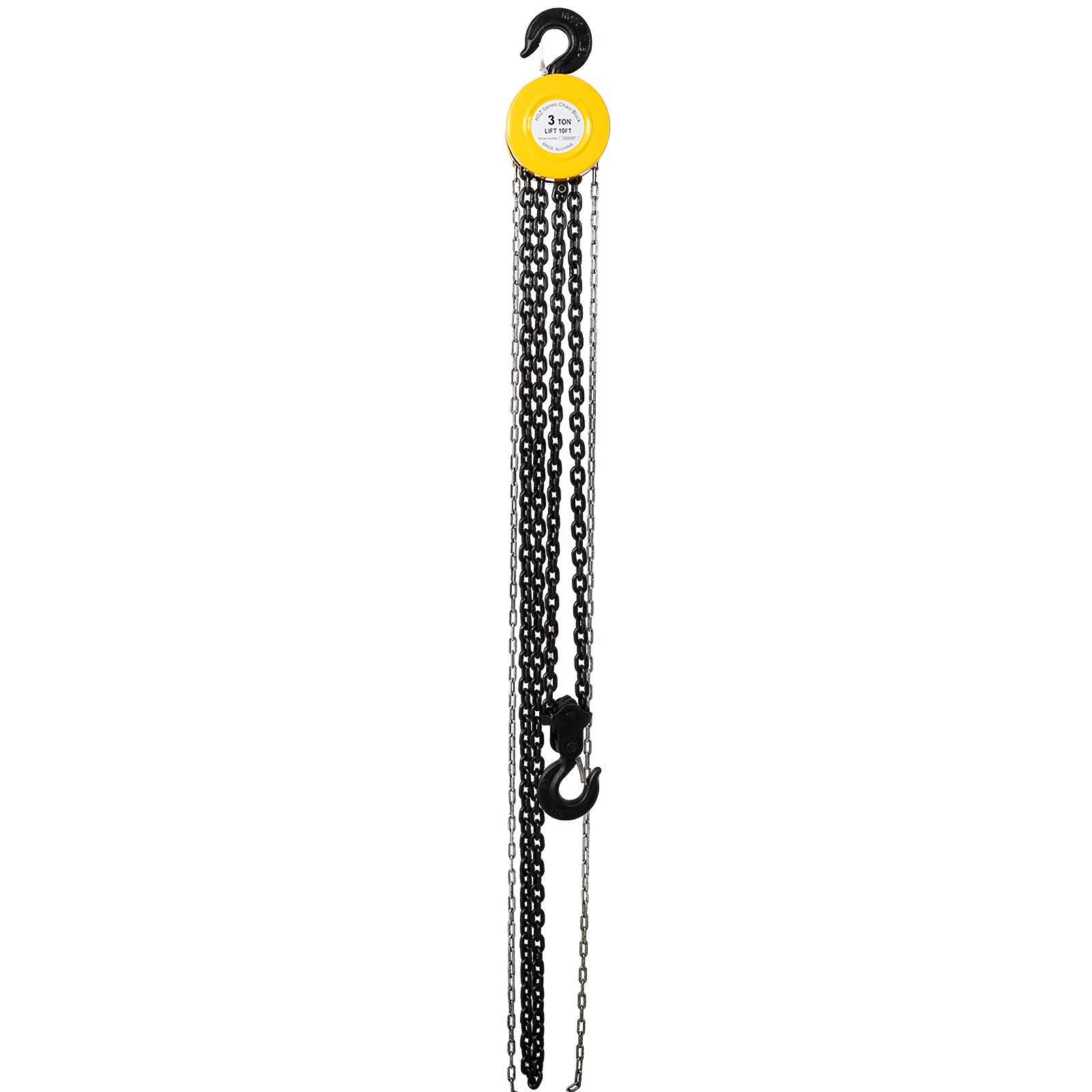 Kahomvis GH-QPW4-616 Chain hoist 5-Ton 10 ft Steel Manual Chain Hoist Log Hook with 2 Heavy Duty Hooks