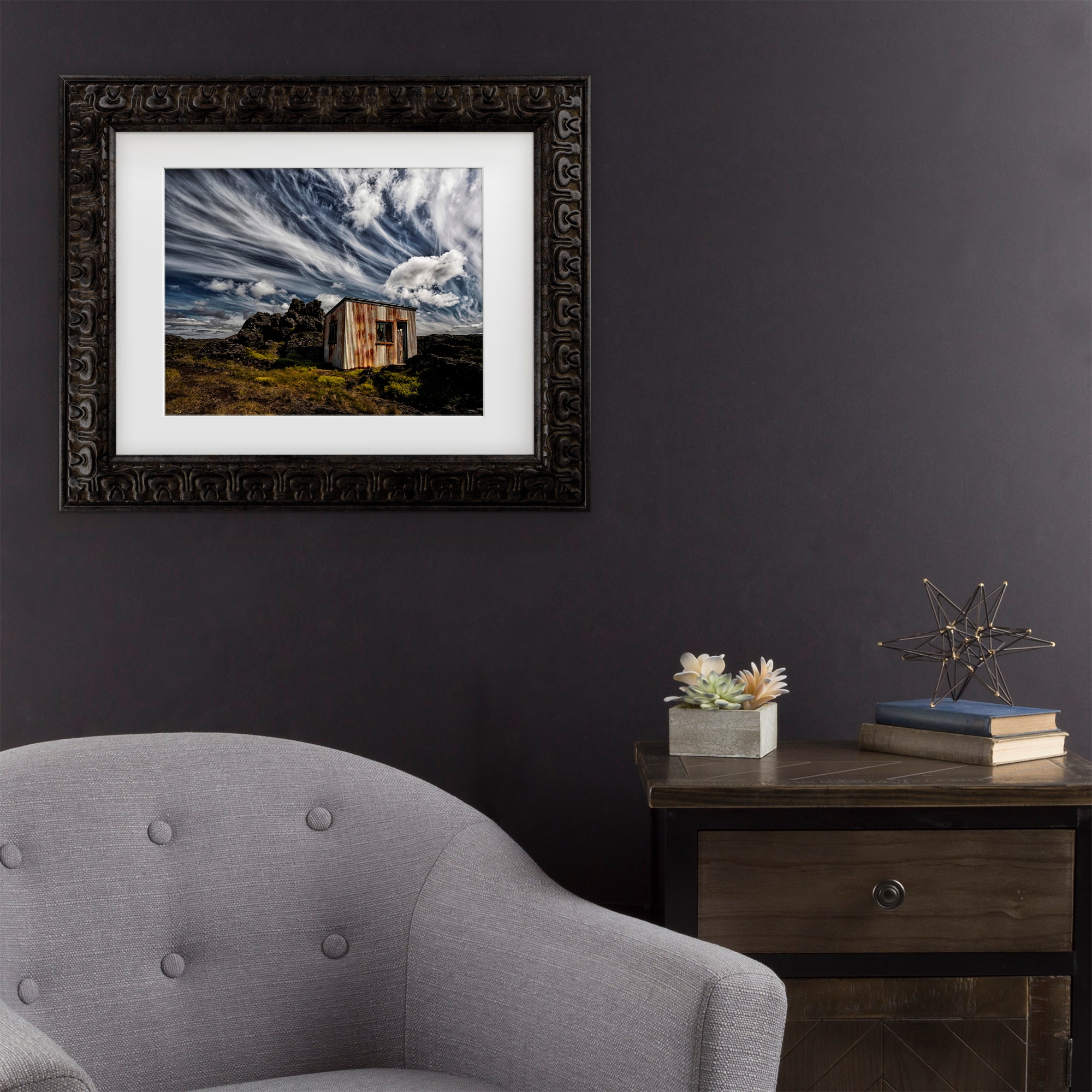 Trademark Fine Art 1X10863-DG1620MF Broken Shack Borsteinn H. Ingibergsson Dark Gold Frame Wood Framed 16-in H x 20-in W Modern Canvas Print