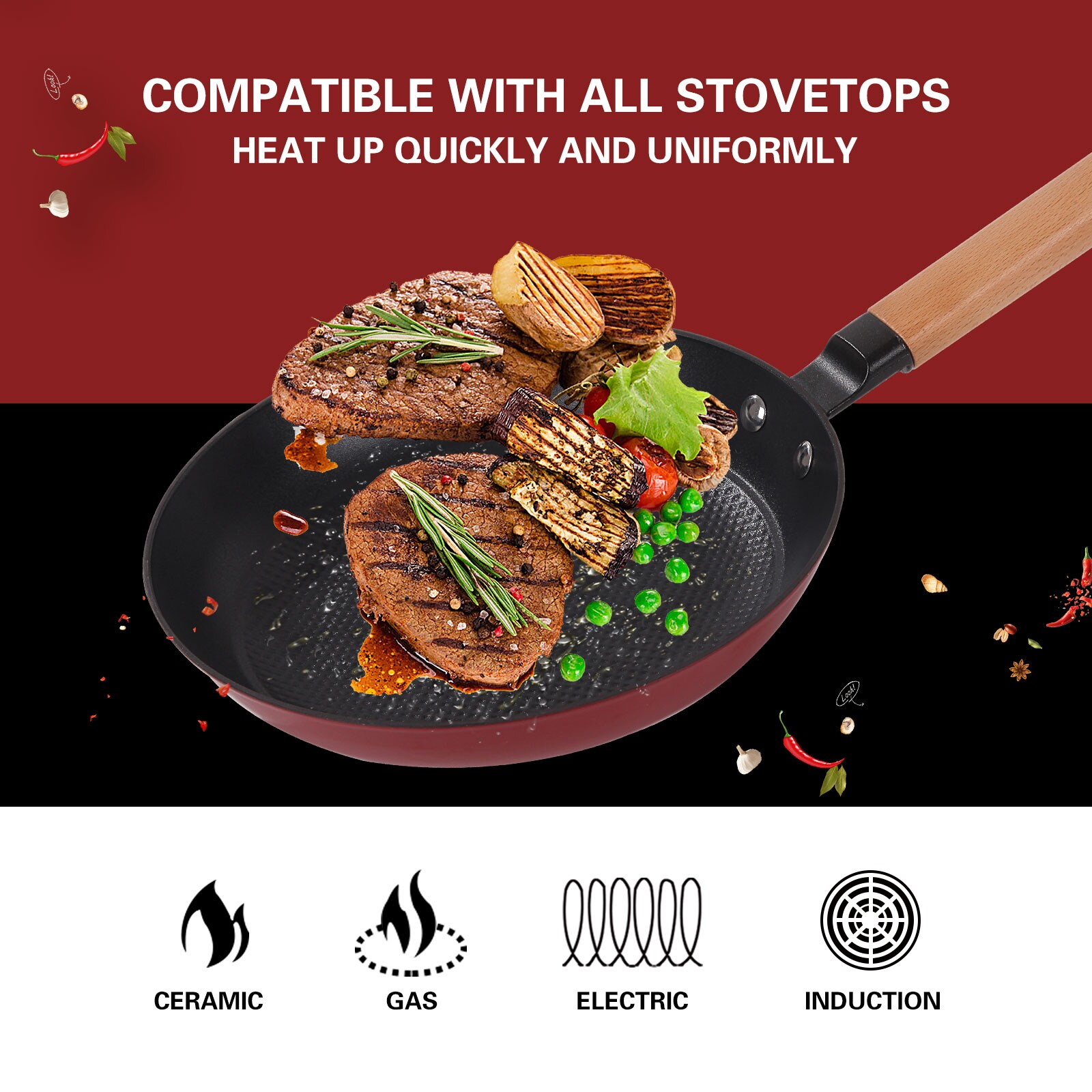 LTMATE LSDT-08-RED Cooking-Pans-Skillets - View #8