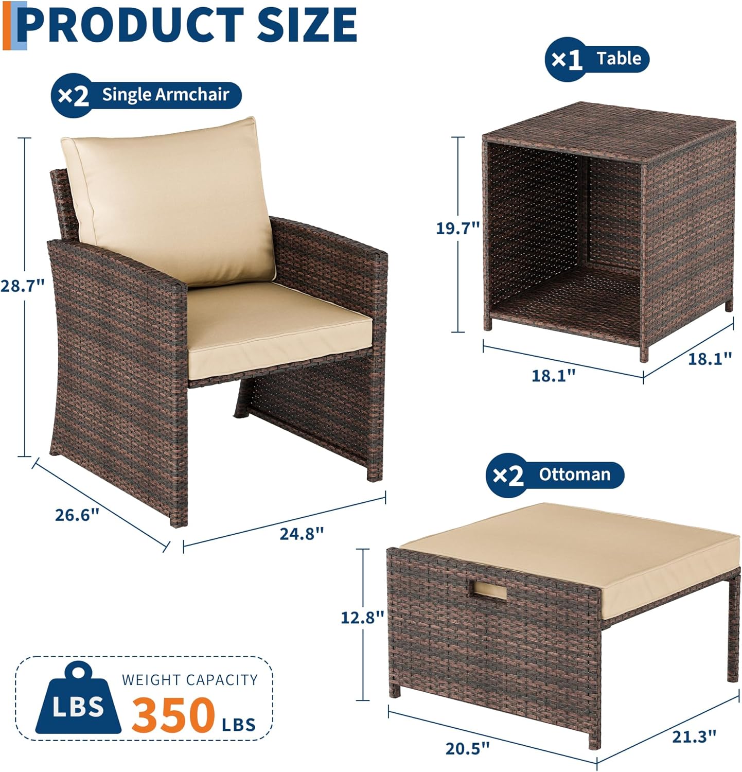 Qeetex LHF-HW-PPG-339U66JF Patio-Conversation-Sets - View #2