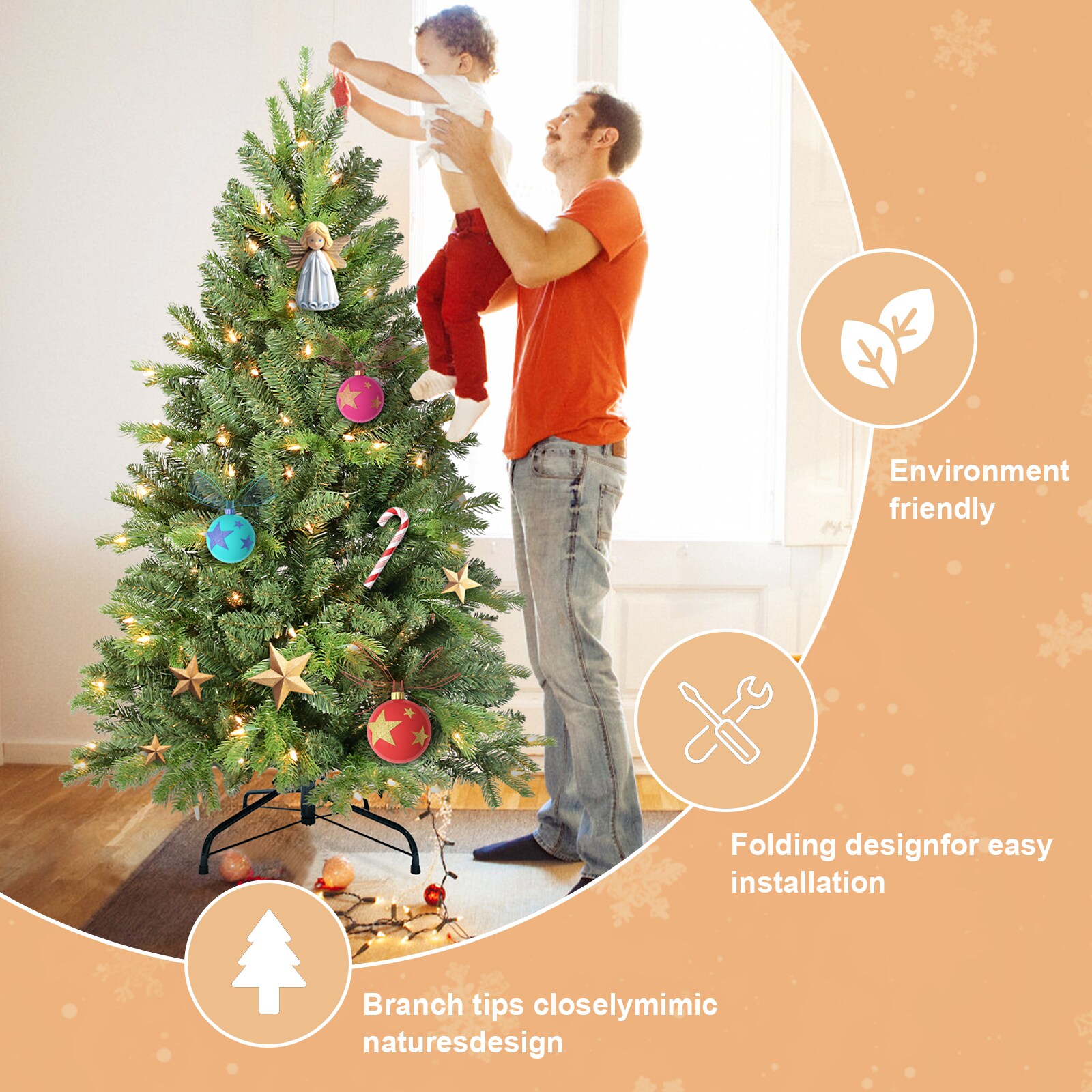 WELLFOR HYG24086US Artificial-Christmas-Trees - View #10