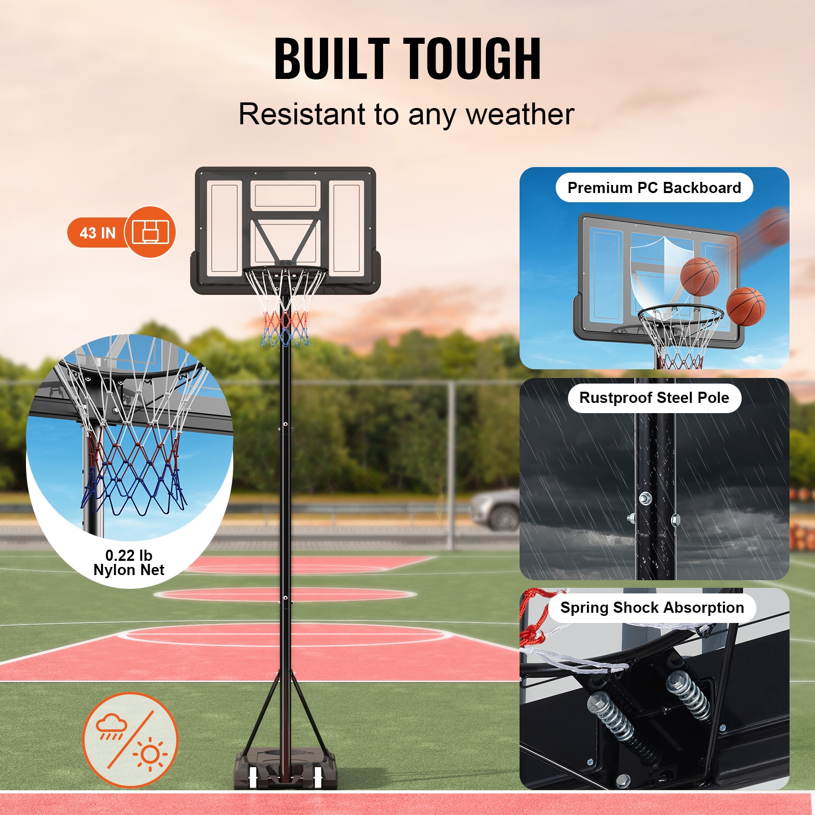 VEVOR LQK44CKWDJ00OBGUSV0 Basketball-System - View #6