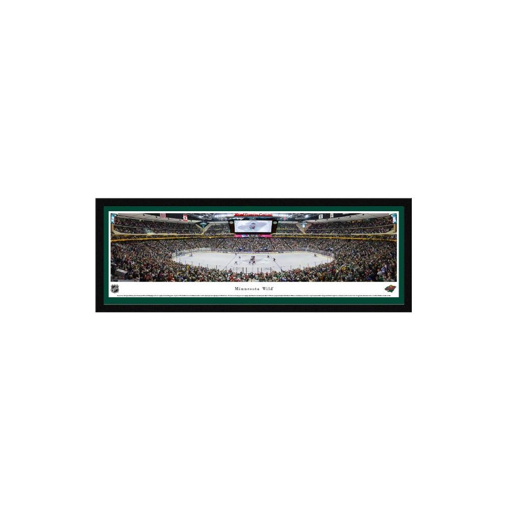 Blakeway Panoramas NHLWILD3M Minnesota Wild James Blakeway Black Metal Framed 15.5-in H x 42-in W Sports Paper Print